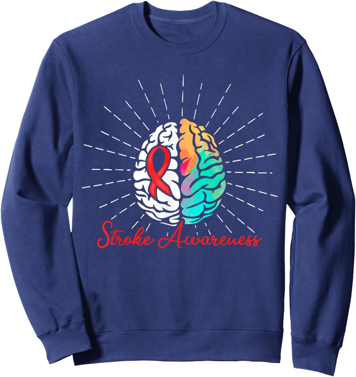 Stroke Awareness Survivor Treatment Strong Warrior Sweatshirt - Sweatshirt | Navy