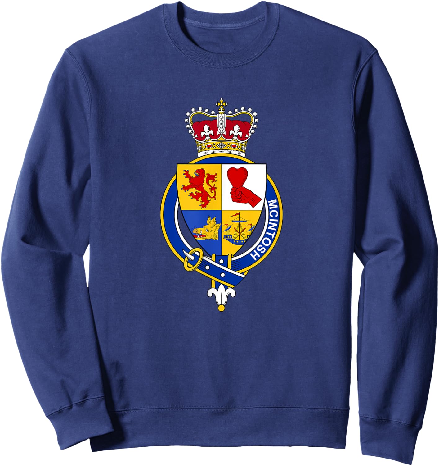 McIntosh Coat of Arms - Family Crest Sweatshirt - Sweatshirt | Navy
