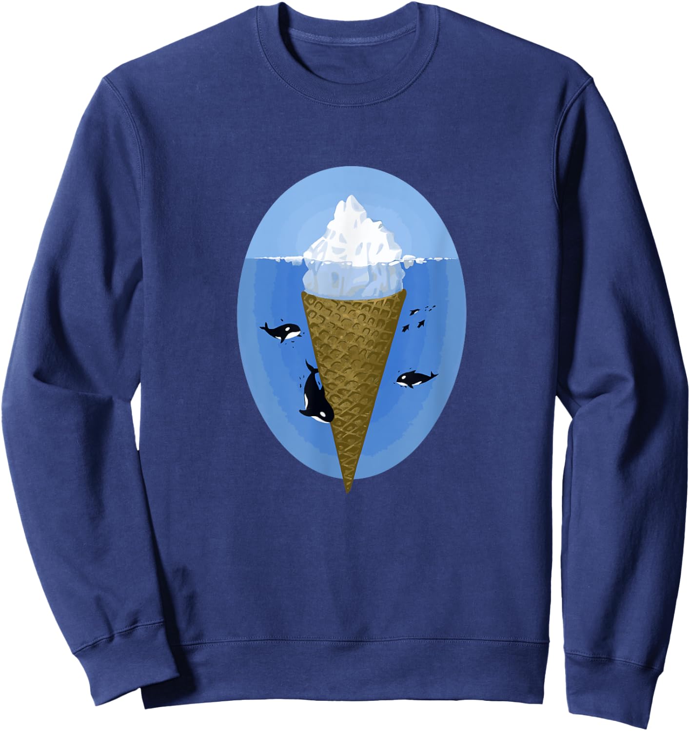 Ice cream cone Iceberg cute funny Women Kids Sweatshirt - Sweatshirt | Navy