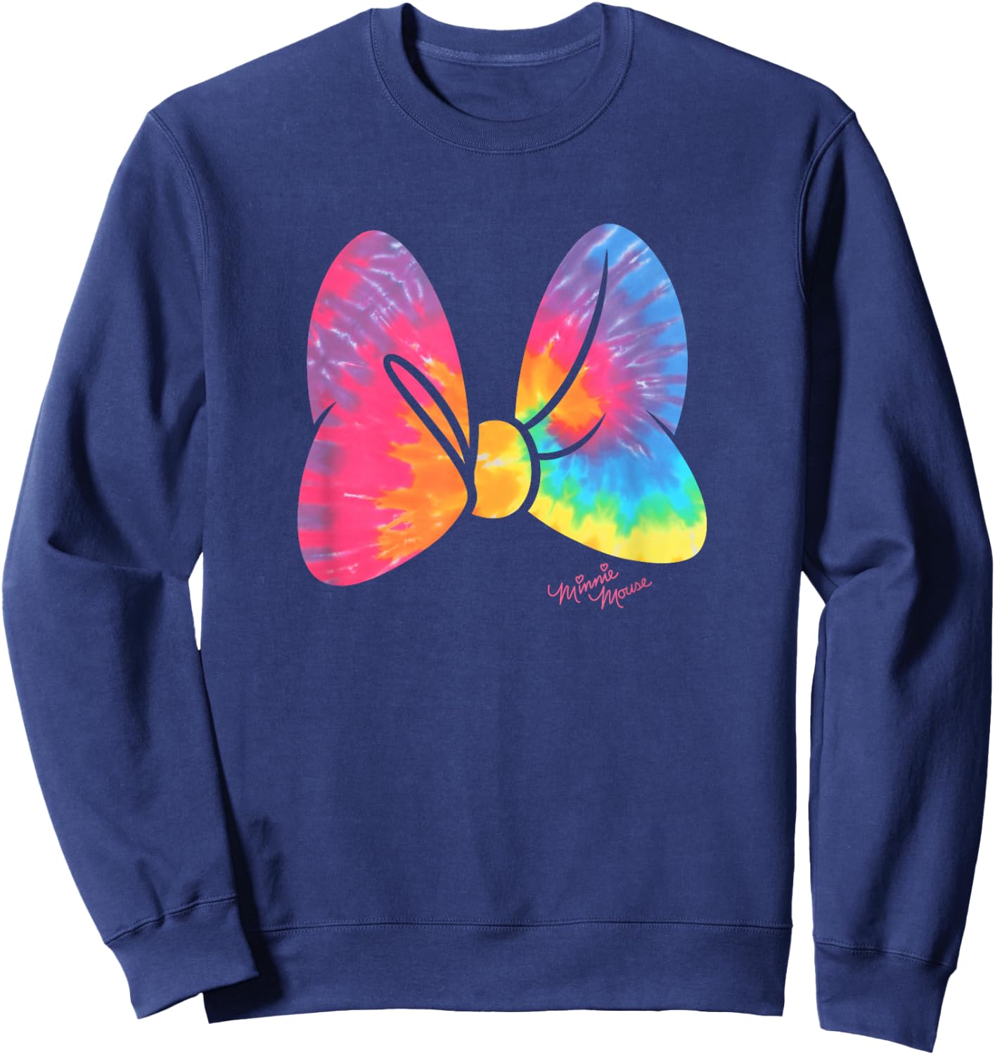 Disney Minnie Mouse Large Tie Dye Bow Sweatshirt - Sweatshirt | Navy