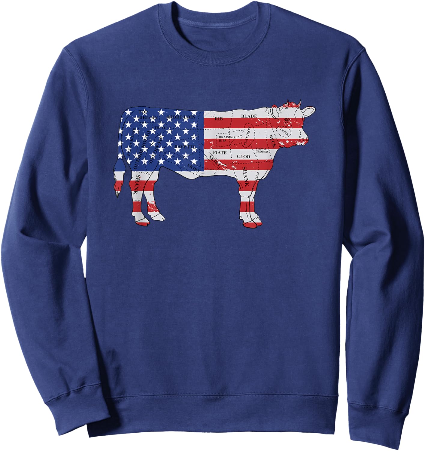 American USA Flag BBQ - American Butcher - American Beef Sweatshirt - Sweatshirt | Navy