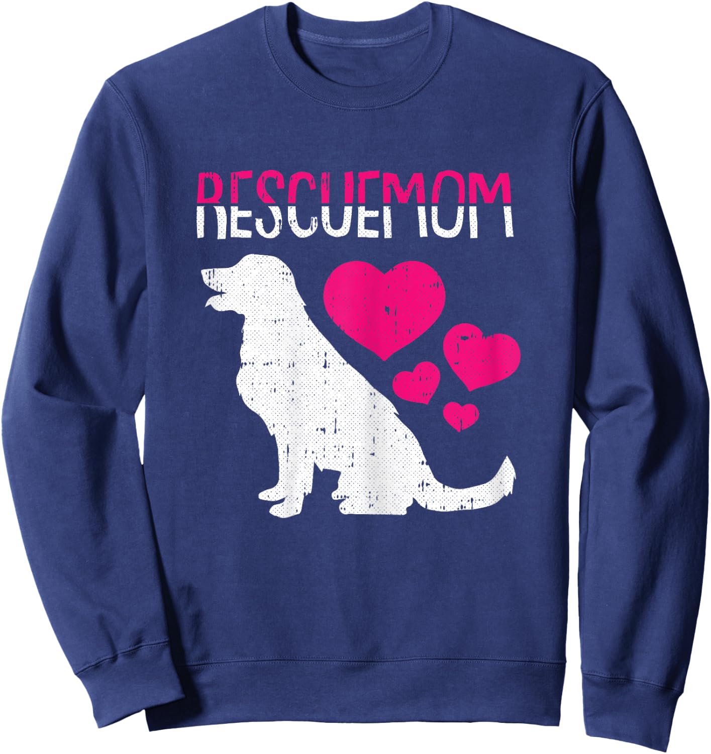 Rescue Mom Mothers-Day Labrador Doggie Adoption Dog Mama Women Sweatshirt - Sweatshirt | Navy