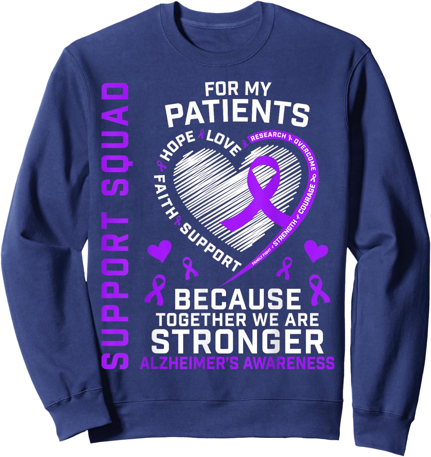 Support Crew RN Nurse Alzheimers Awareness Products Dementia Sweatshirt - Sweatshirt | Navy