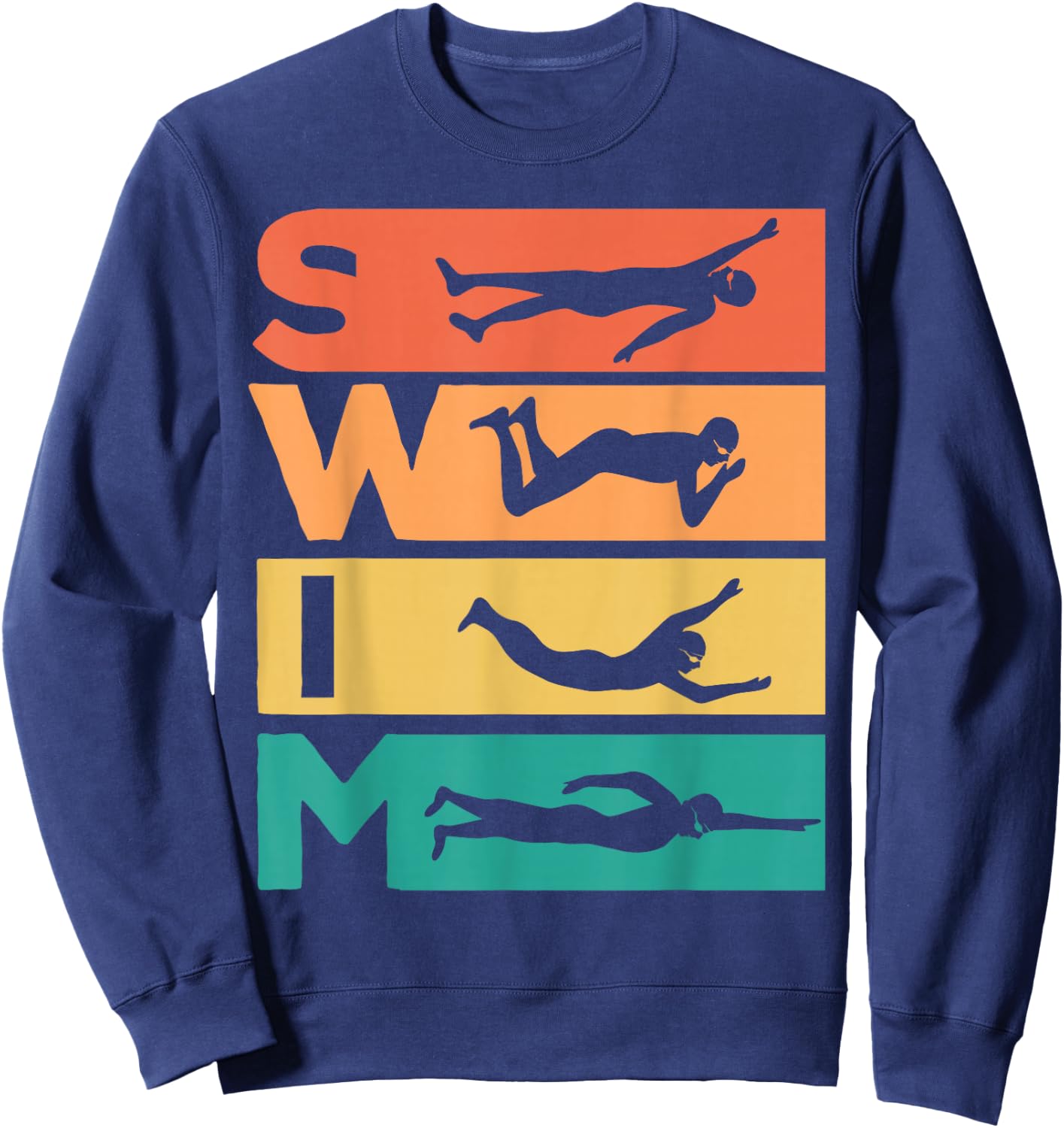 Retro Vintage Swimming Gift Swimmers Sweatshirt - Sweatshirt | Navy