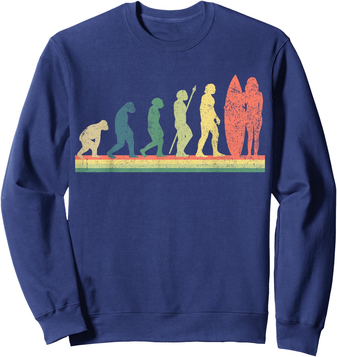 Surfing Surfboard Surfer Girl Retro Sweatshirt - Sweatshirt | Navy