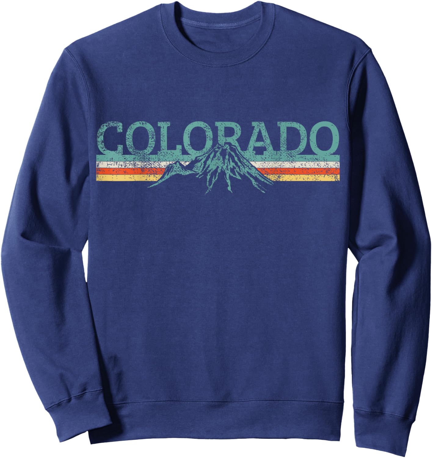Colorado Retro Hiking Travel Sweatshirt - Sweatshirt | Navy