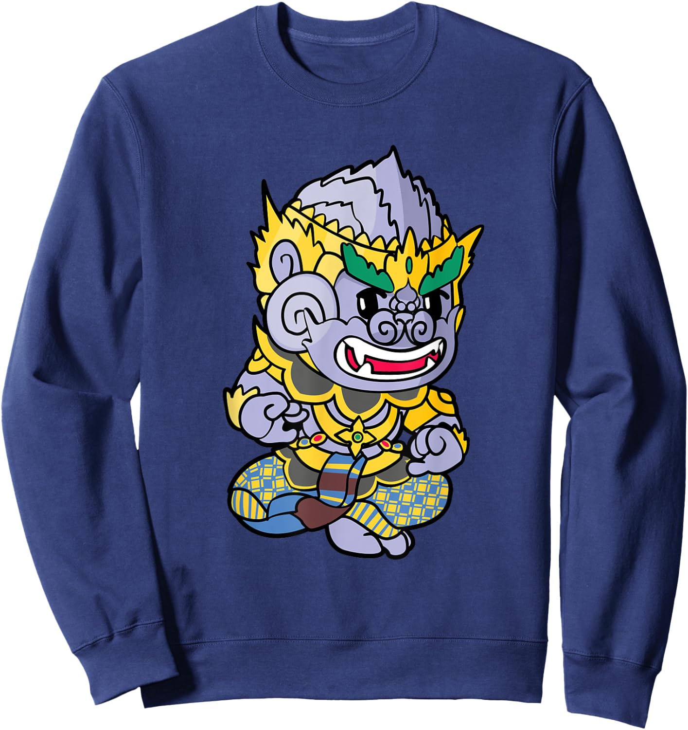 Cambodian Khmer Thai and Lao Hanuman Idol Monkey King Hero Sweatshirt - Sweatshirt | Navy