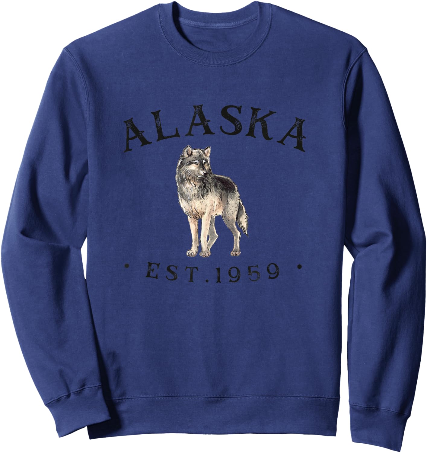 Alaska Shirt Women | Cool Alaska Wolf Sweatshirt - Sweatshirt | Navy