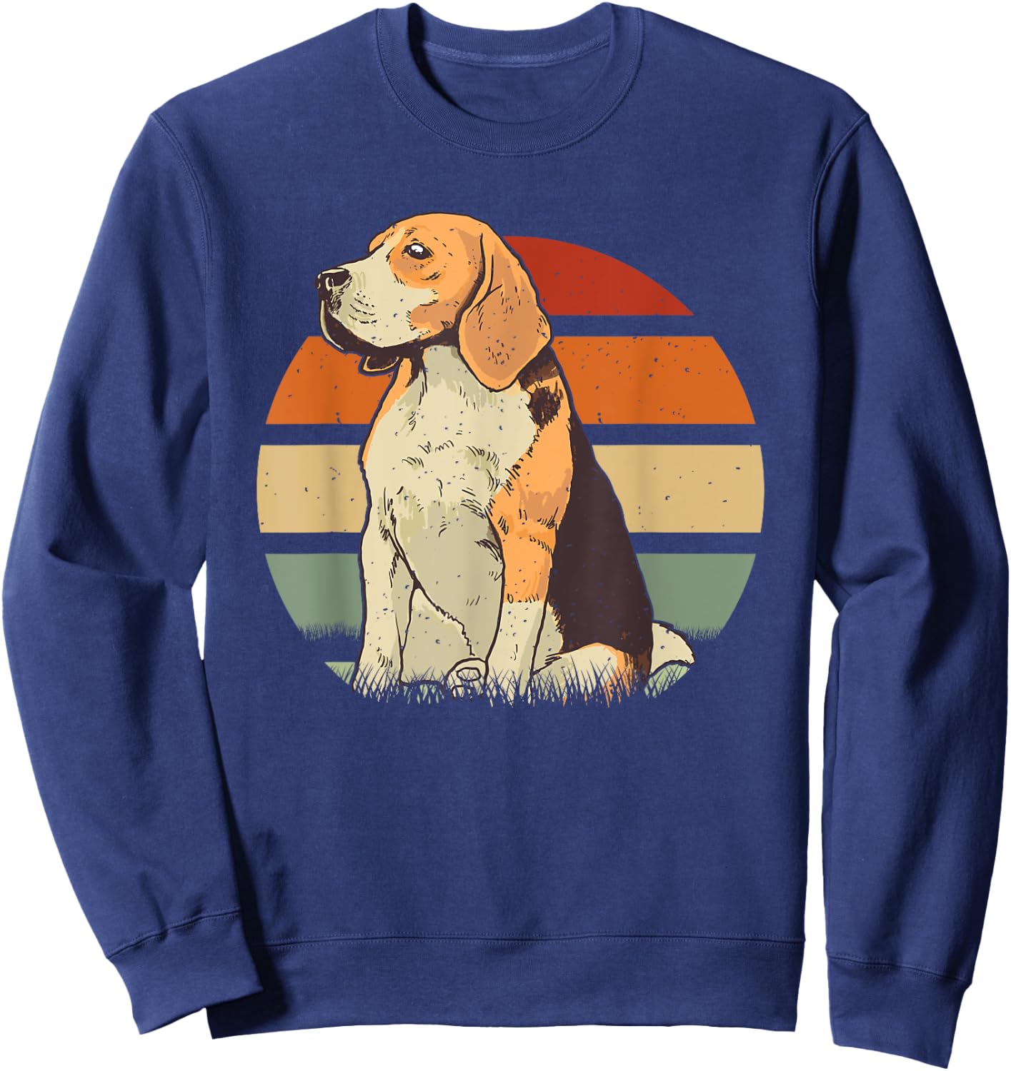 Beagle Retro Sunset Dog Pet Men Women Girls Kids Sweatshirt - Sweatshirt | Navy
