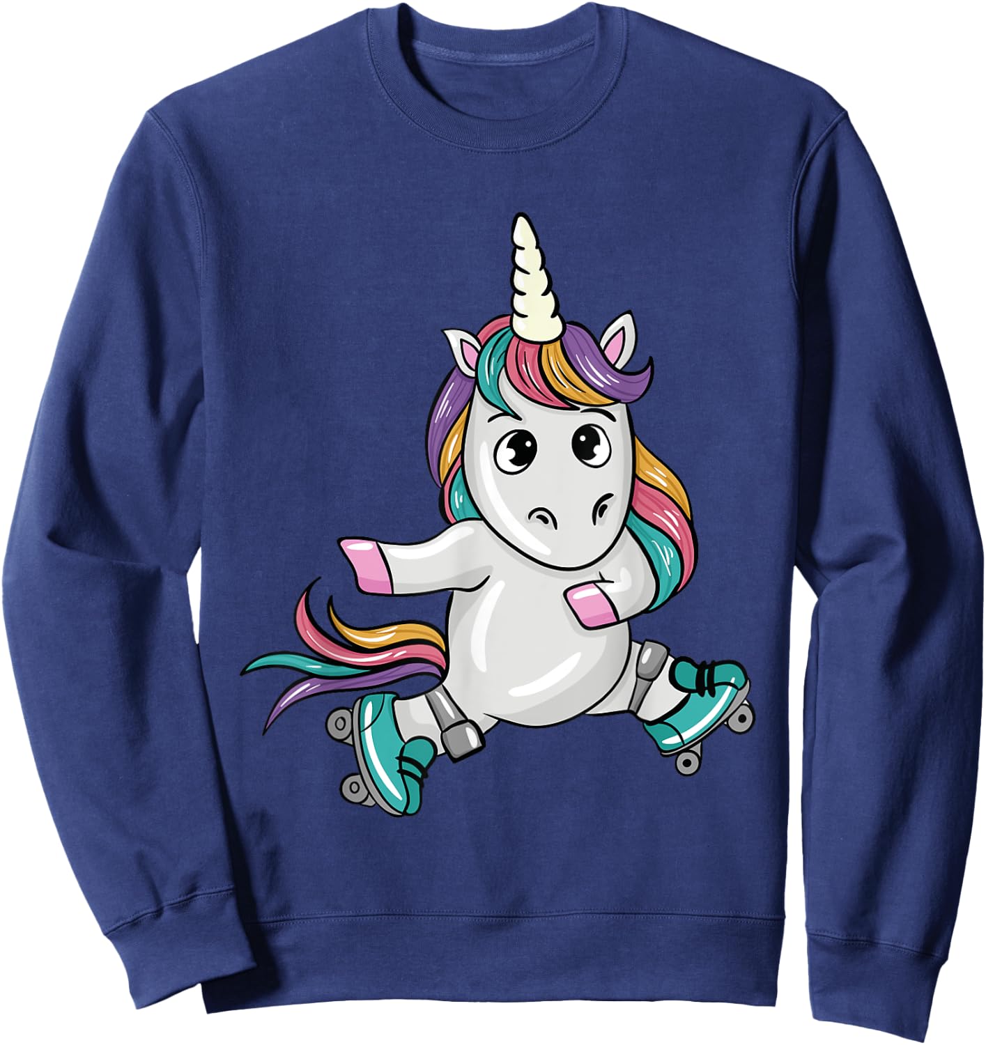 Unicorn Roller Skates Lover Gifts Roller Skating Lover Gift Sweatshirt - Sweatshirt | Navy