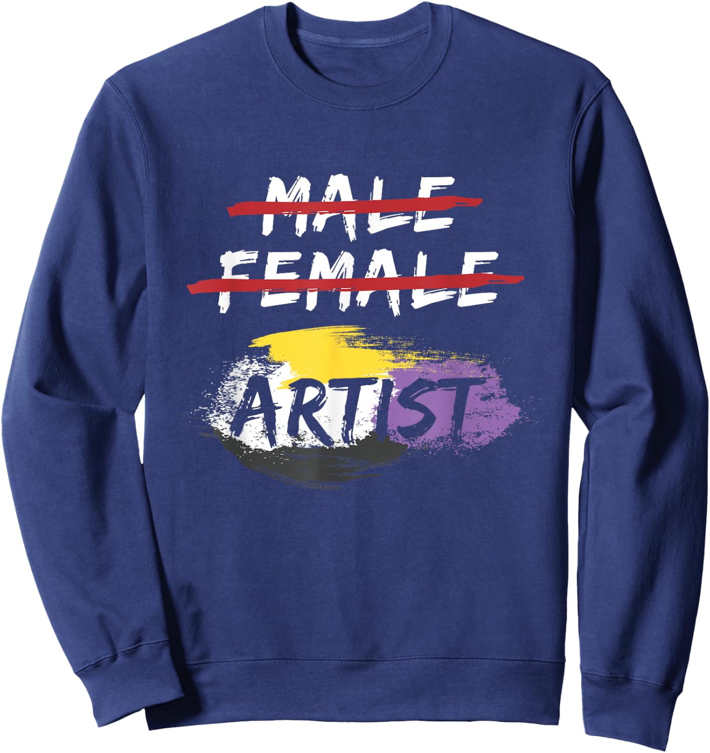 Agender Genderfluid Artist Gift Non Binary Sweatshirt - Sweatshirt | Navy