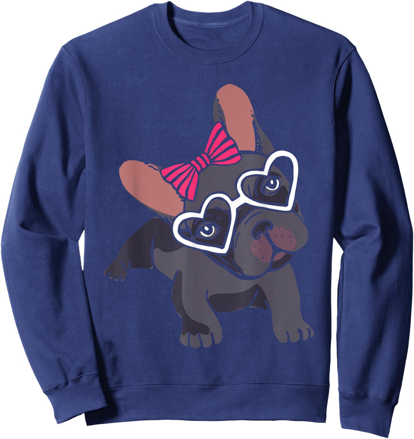Cute Frenchie Girls Women Gift Pet Animal French Bulldog Sweatshirt - Sweatshirt | Navy