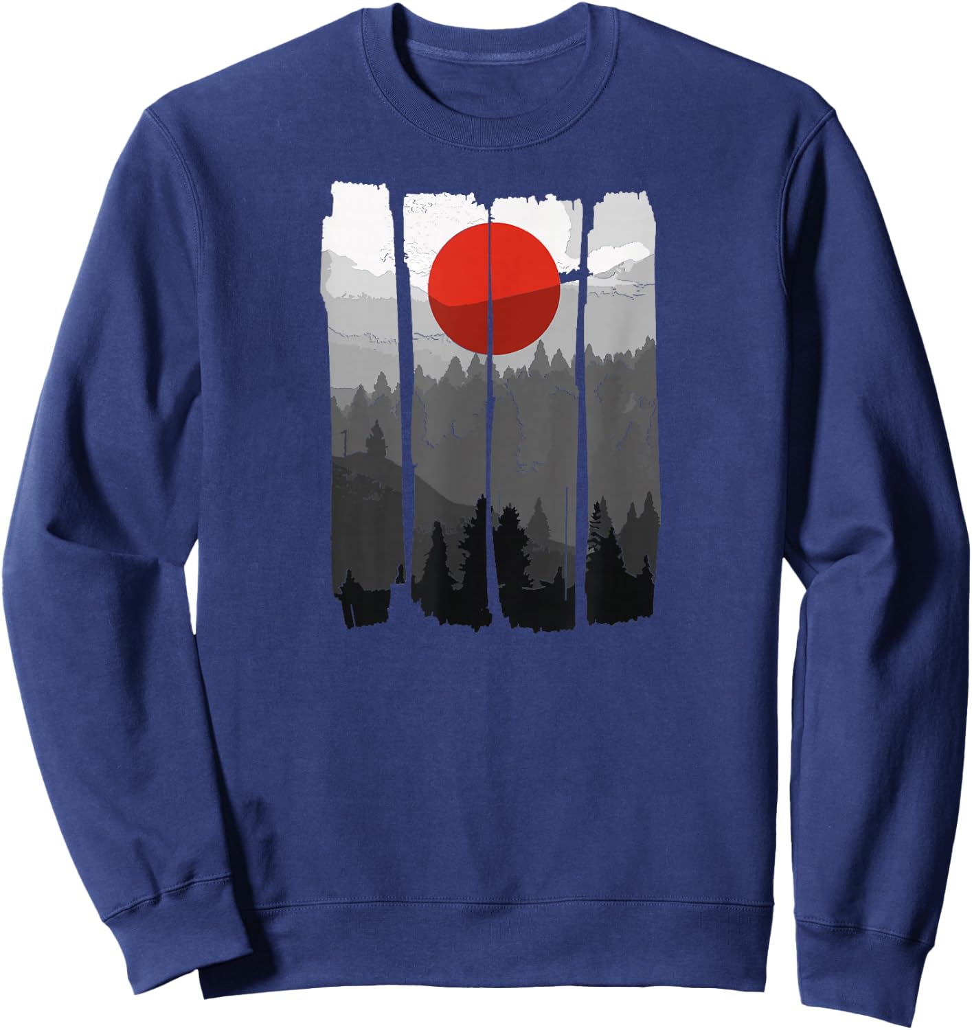 Japanese Sunrise Art Nature Japan Holiday Sweatshirt - Sweatshirt | Navy