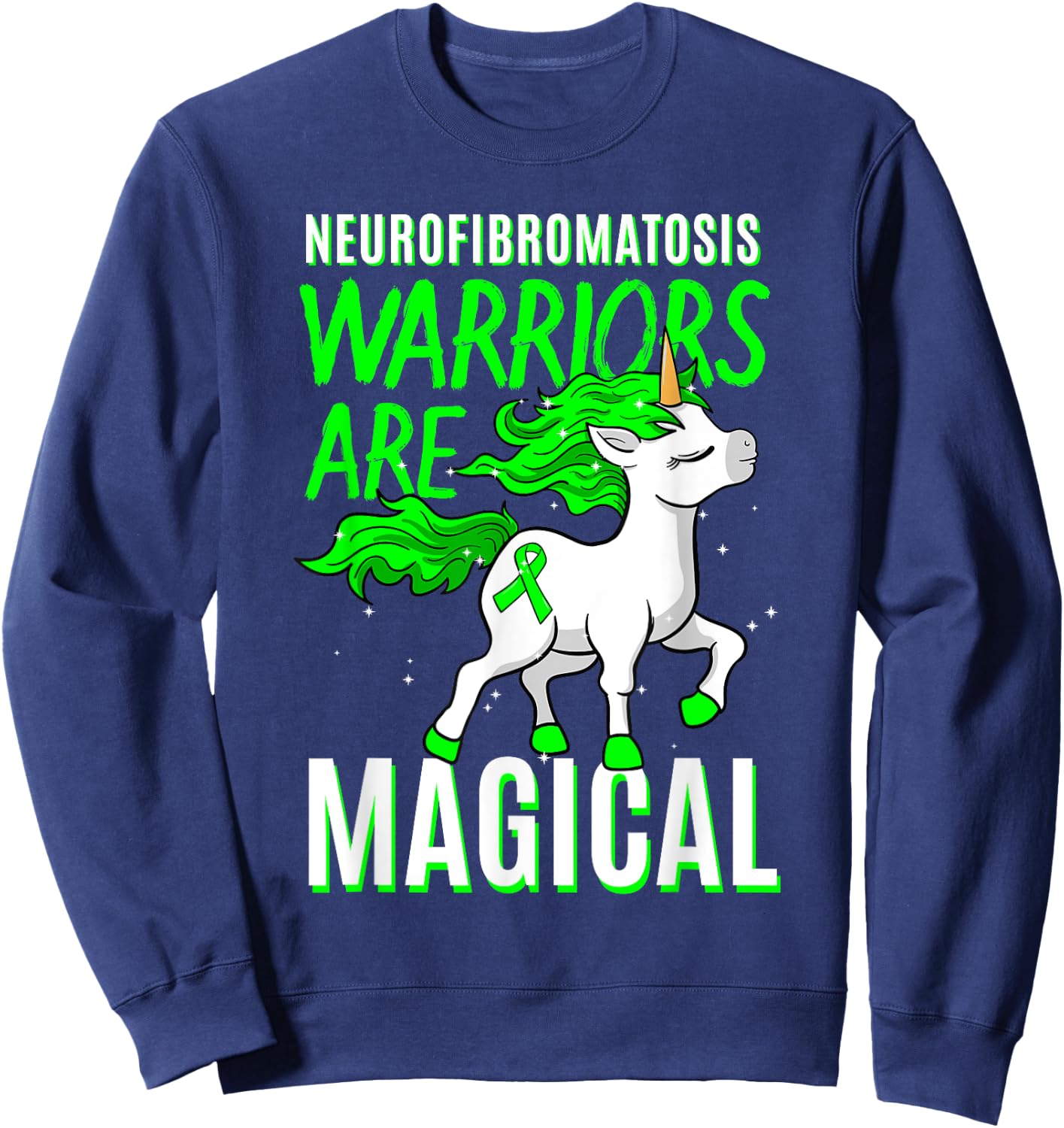 Neurofibromatosis Awareness NF Unicorn Schwannomatosis Gift Sweatshirt - Sweatshirt | Navy