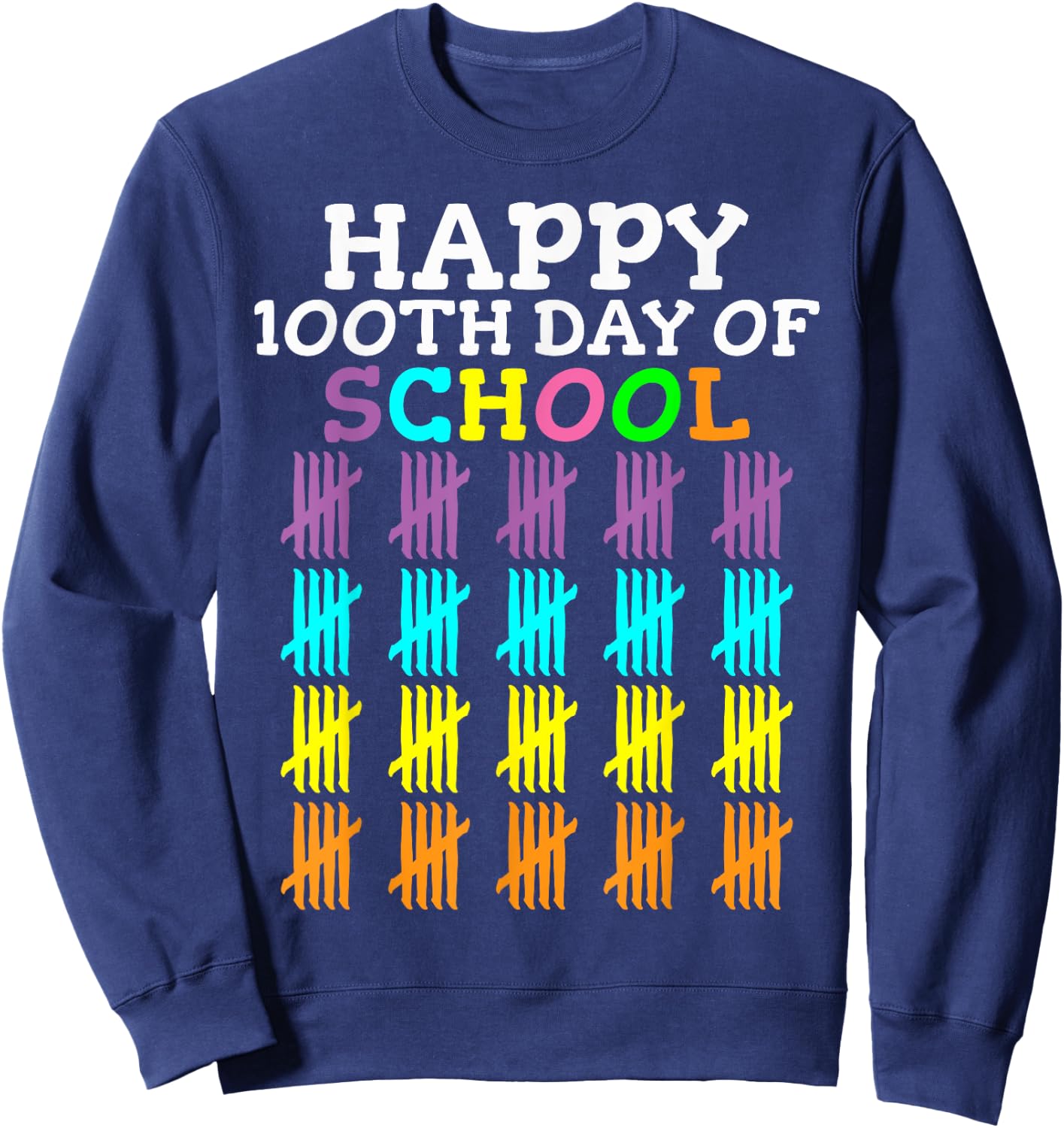 100 Days Of School Student Teacher Sweatshirt - Sweatshirt | Navy
