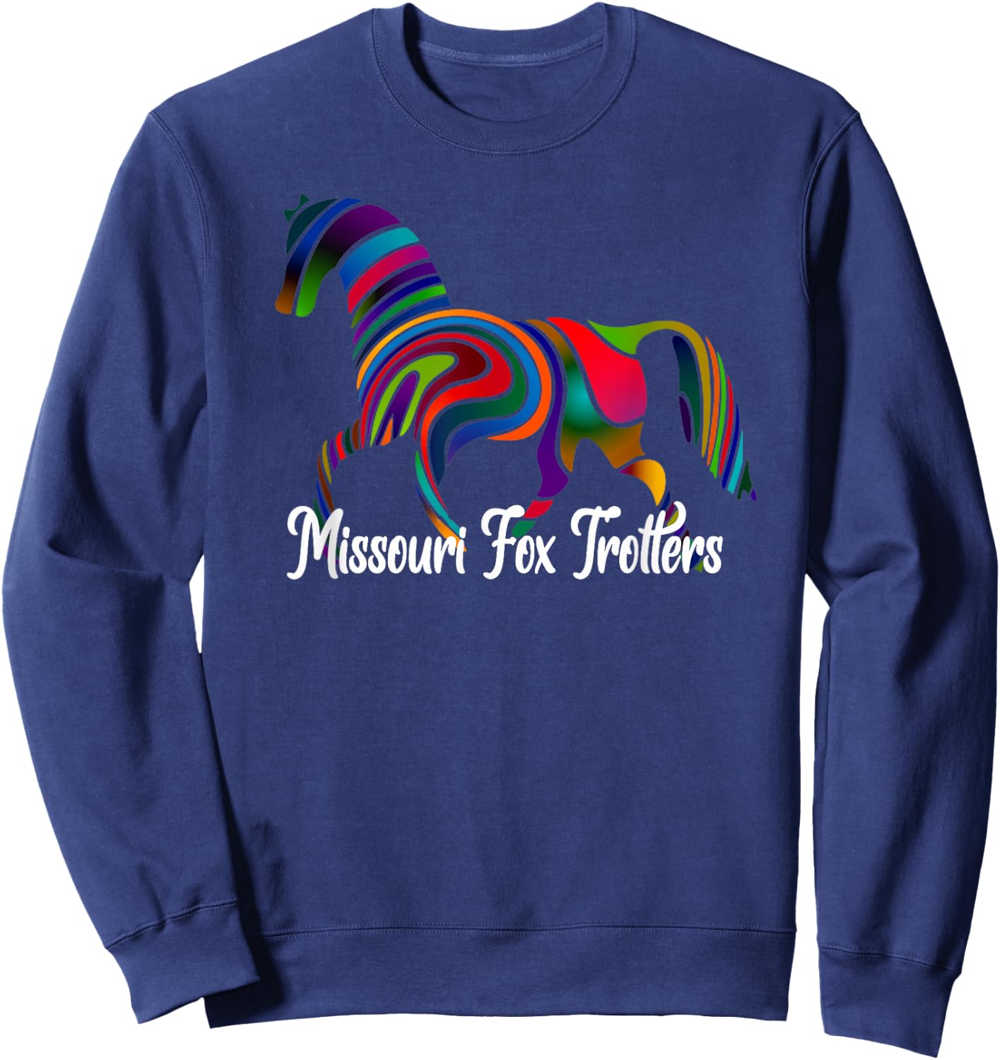 Missouri Fox Trotter Horse Rainbow Fade Sweatshirt - Sweatshirt | Navy