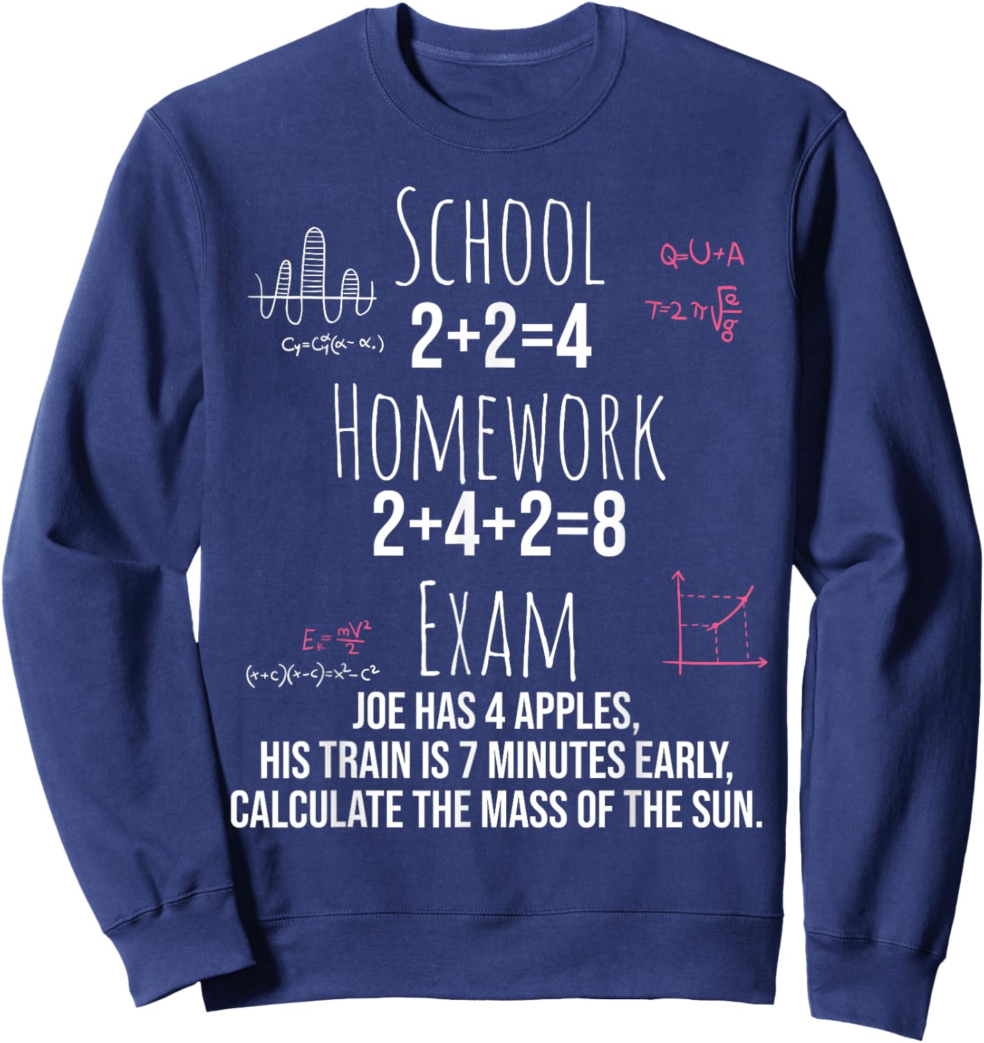 Funny Math Gift Teen Girls Tween Women Teacher College Small Sweatshirt - Sweatshirt | Navy