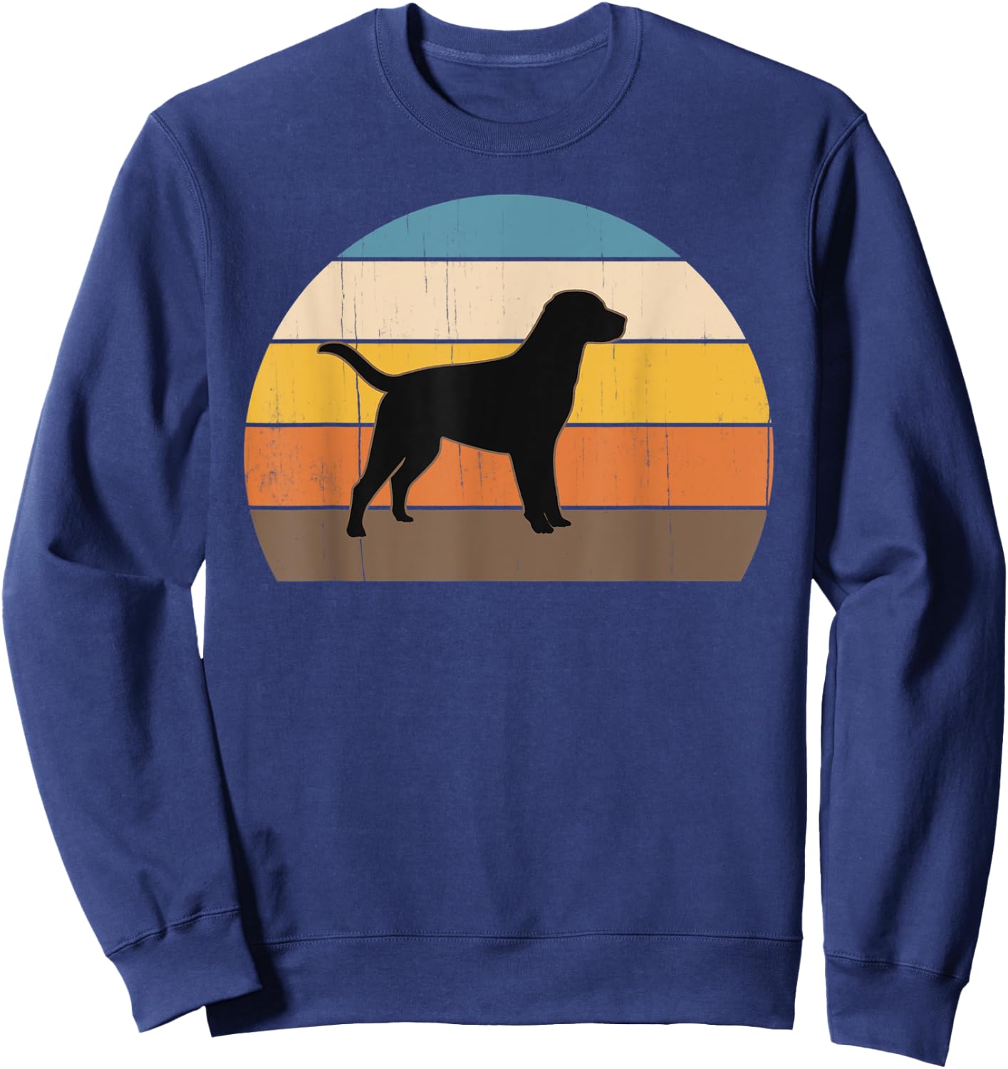 Cool Retro Sunset Labradors Great Labrador Owner / Lover Sweatshirt - Sweatshirt | Navy