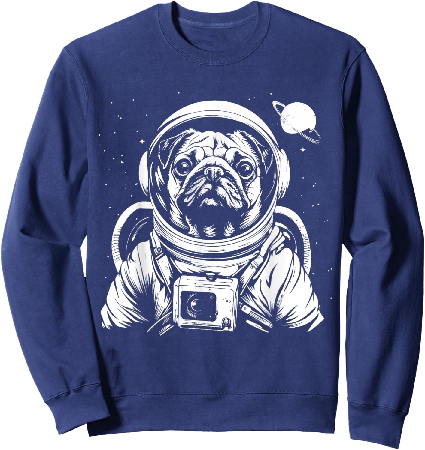 Pug Astronaut Funny Cute Dog Space Suit Men Women Girls Kids Sweatshirt - Sweatshirt | Navy