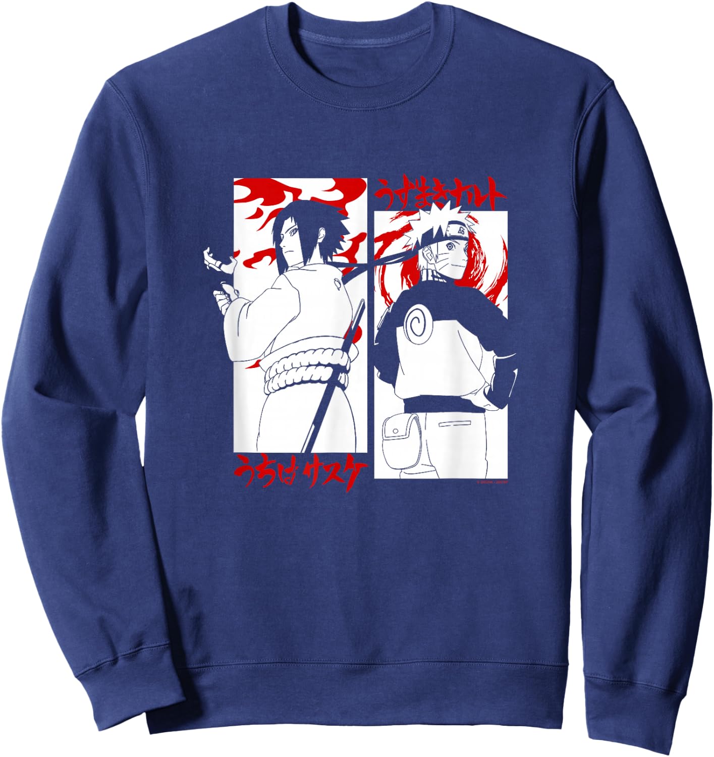 Naruto Shippuden Sasuke vs. Naruto Face Off Anime Sweatshirt - Sweatshirt | Navy