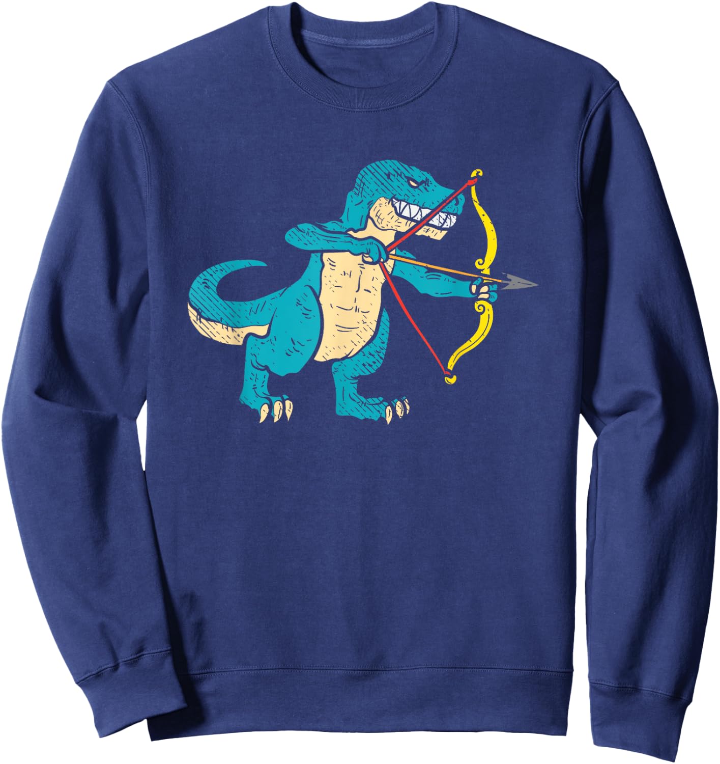 Archery Dinosaur Bow Hunter Arrows Sports Archer Boys T-Rex Sweatshirt - Sweatshirt | Navy