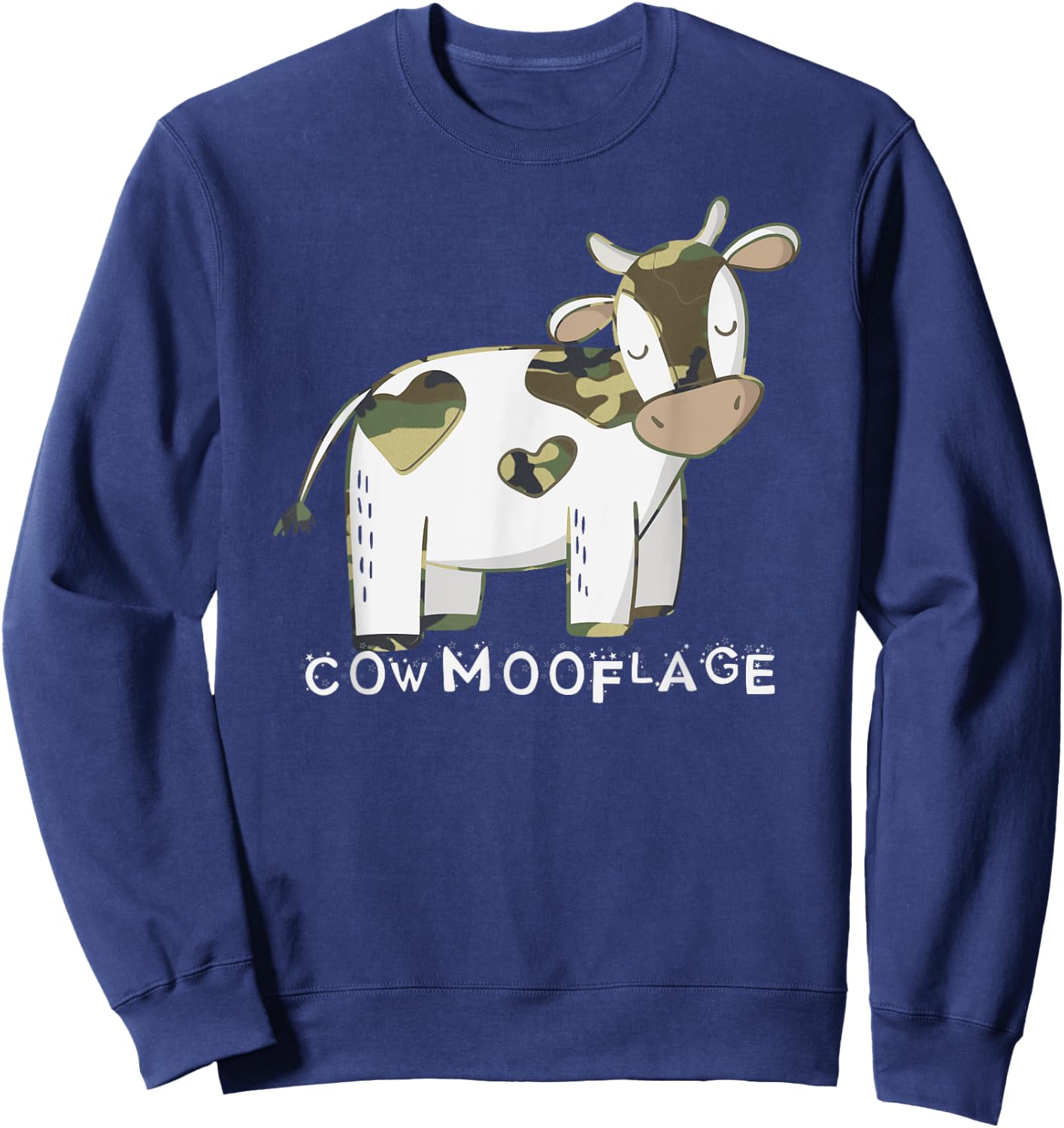 Camouflage pun - Camo Funny Cow Sweatshirt - Sweatshirt | Navy