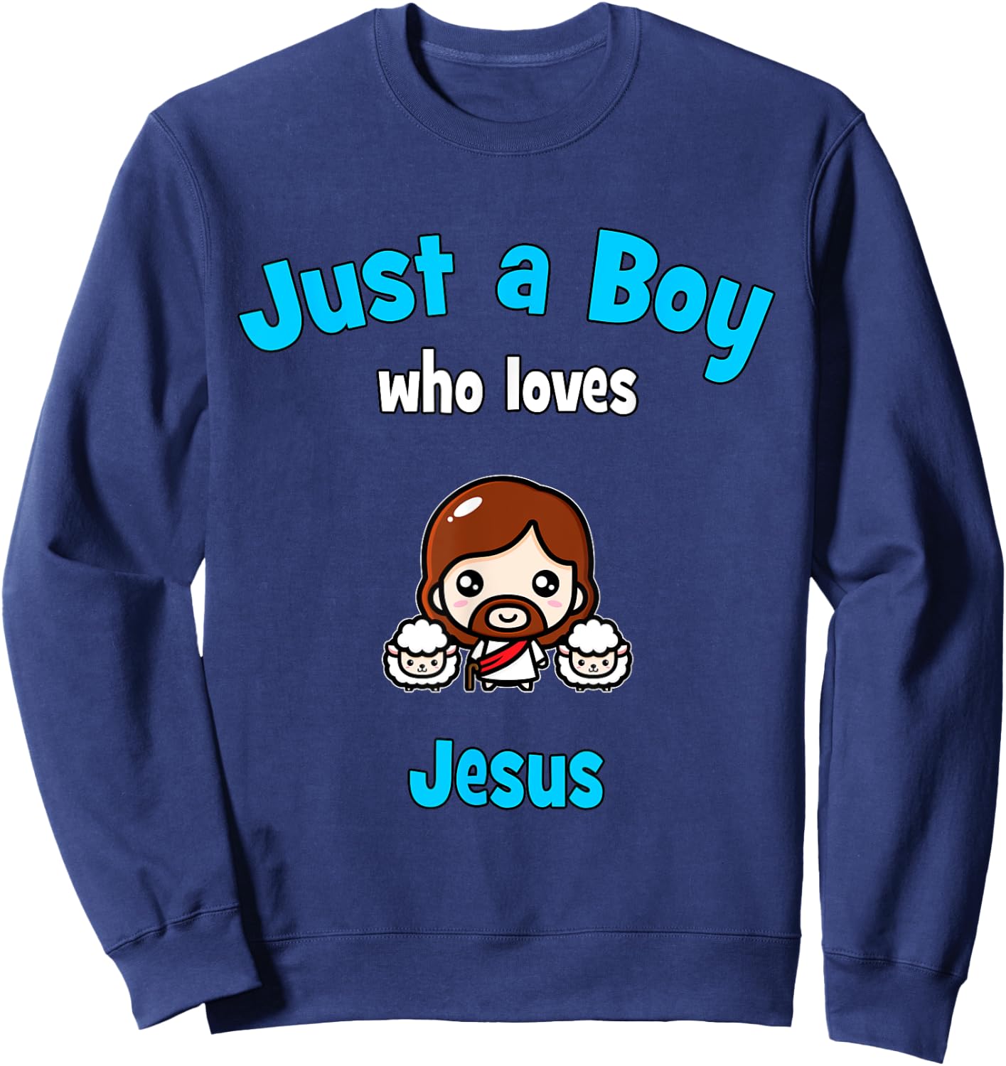 Jesus Shirt for Boys | Kids Jesus Sweatshirt - Sweatshirt | Navy