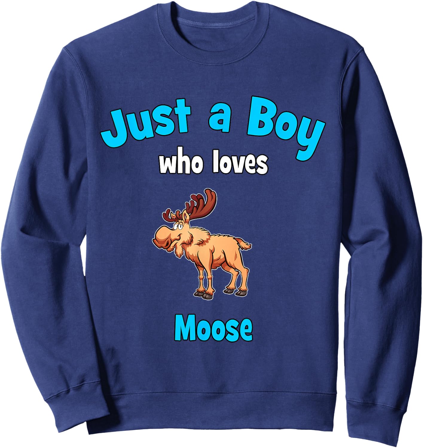 Moose Shirt for Boys | Children's Elk Sweatshirt - Sweatshirt | Navy