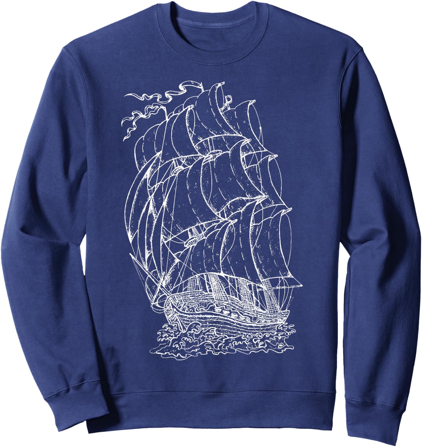 Pirate Ship Vintage Retro Nautical Sailing Boat Captain Sweatshirt - Sweatshirt | Navy
