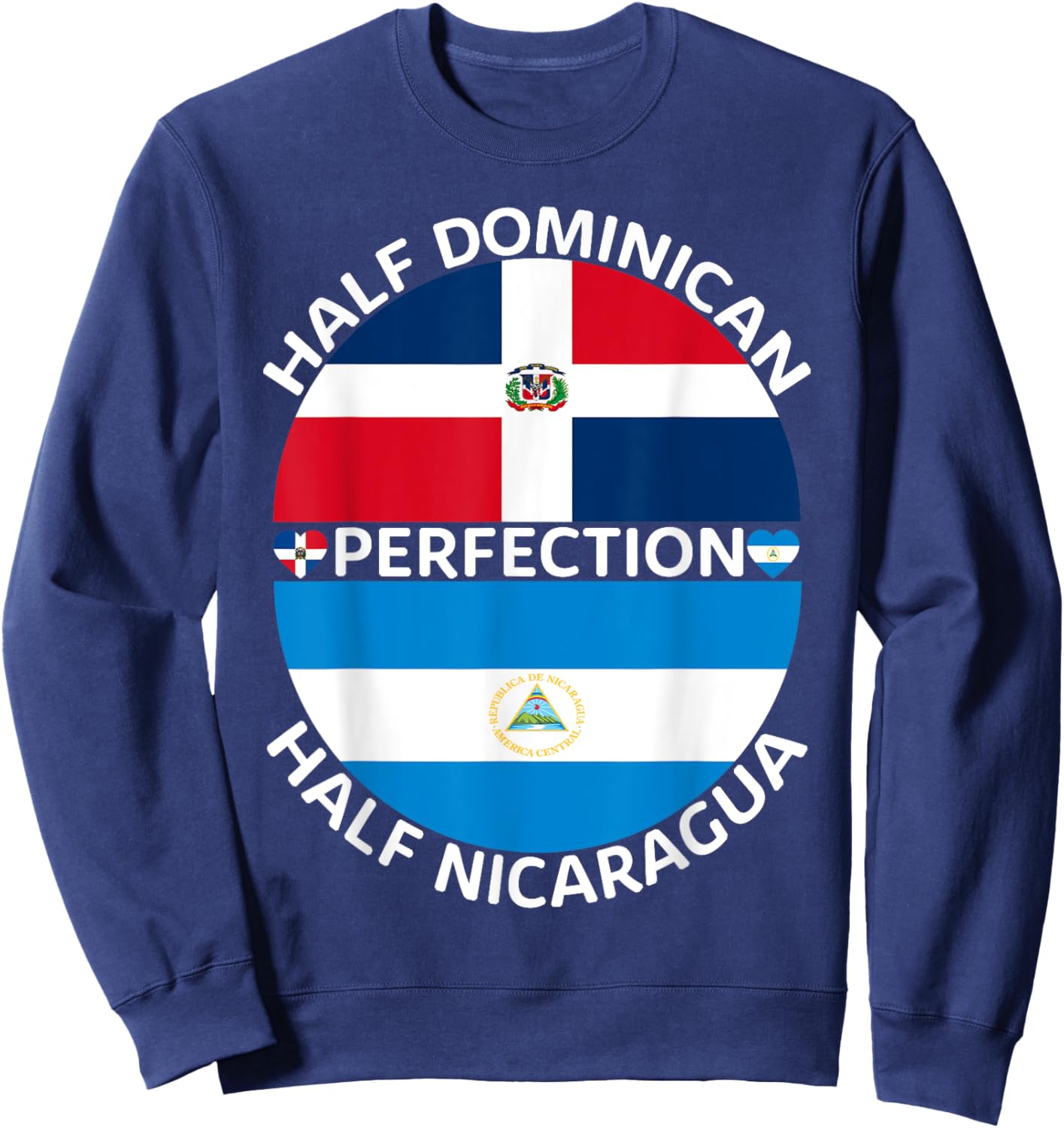 Half Nicaraguan Half Dominican Republic Nicaragua Flag Men Sweatshirt - Sweatshirt | Navy