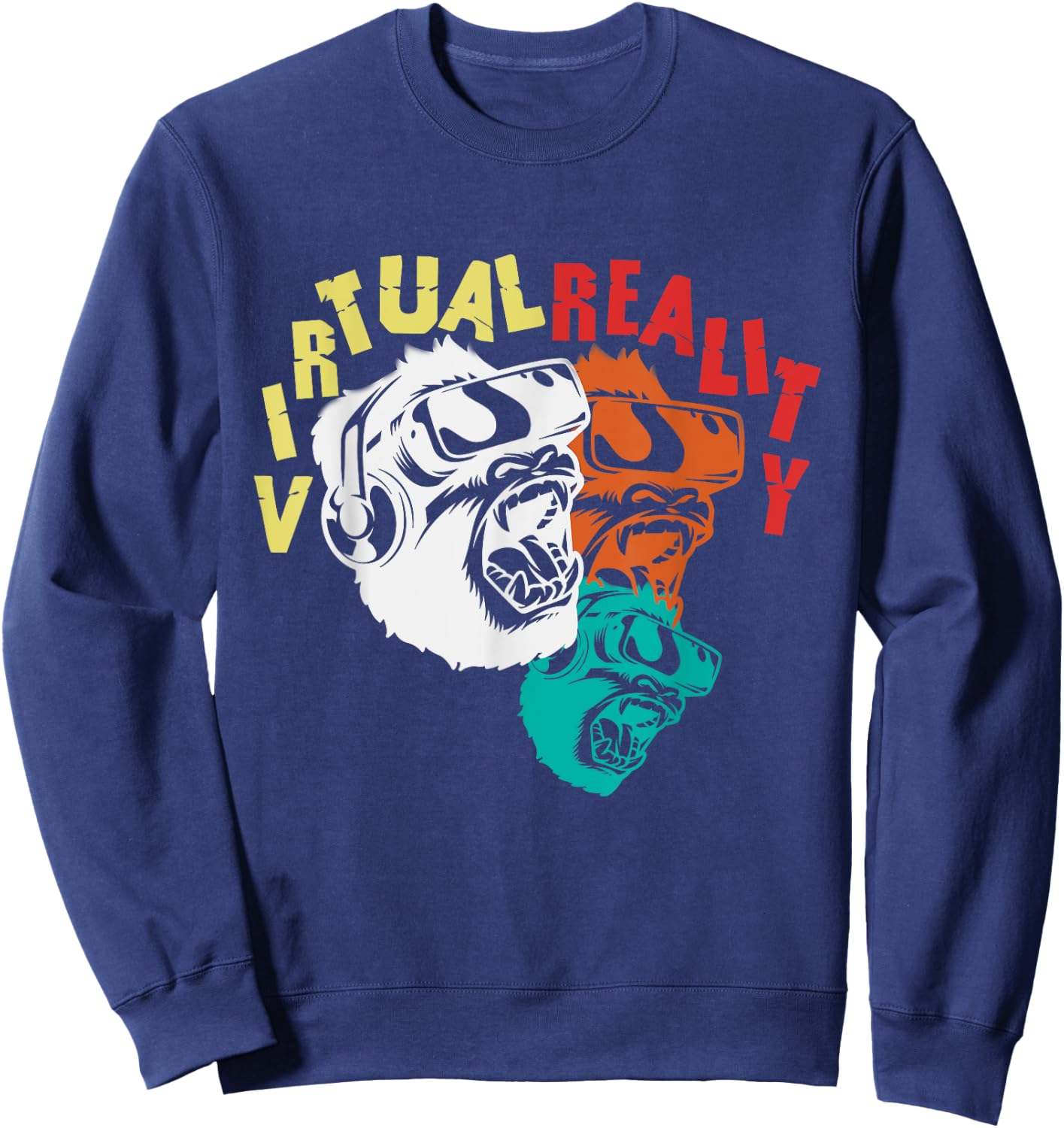 VR Virtual Reality Monkey Player Gamer Gorilla Gift Sweatshirt - Sweatshirt | Navy