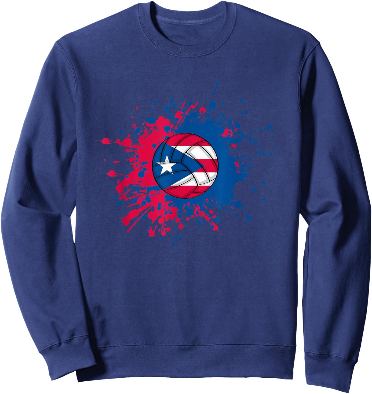 Puerto Rican Volleyball With The Flag Of Puerto Rico Sweatshirt - Sweatshirt | Navy