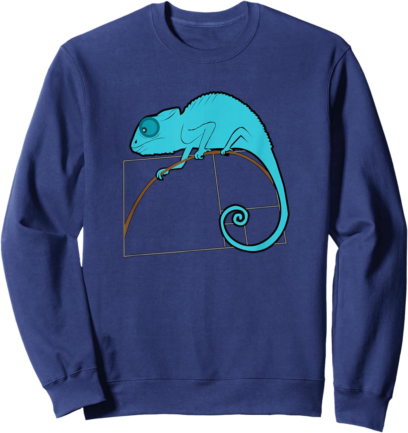 Fibonacci Chameleon Golden Ratio Sweatshirt - Sweatshirt | Navy