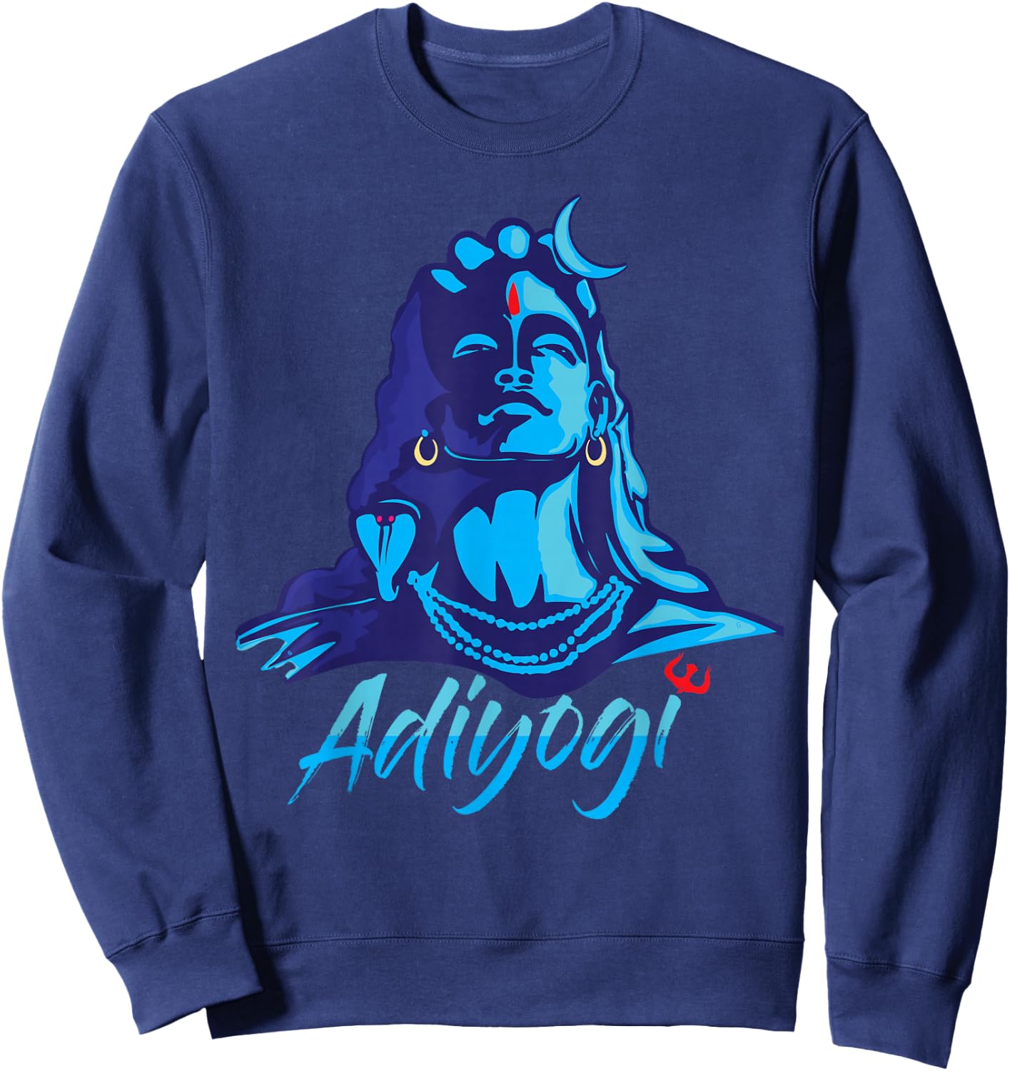 Adiyogi or Adhi Yogi Shiva Mahadev Blue Hindu Maha Shivratri Sweatshirt - Sweatshirt | Navy