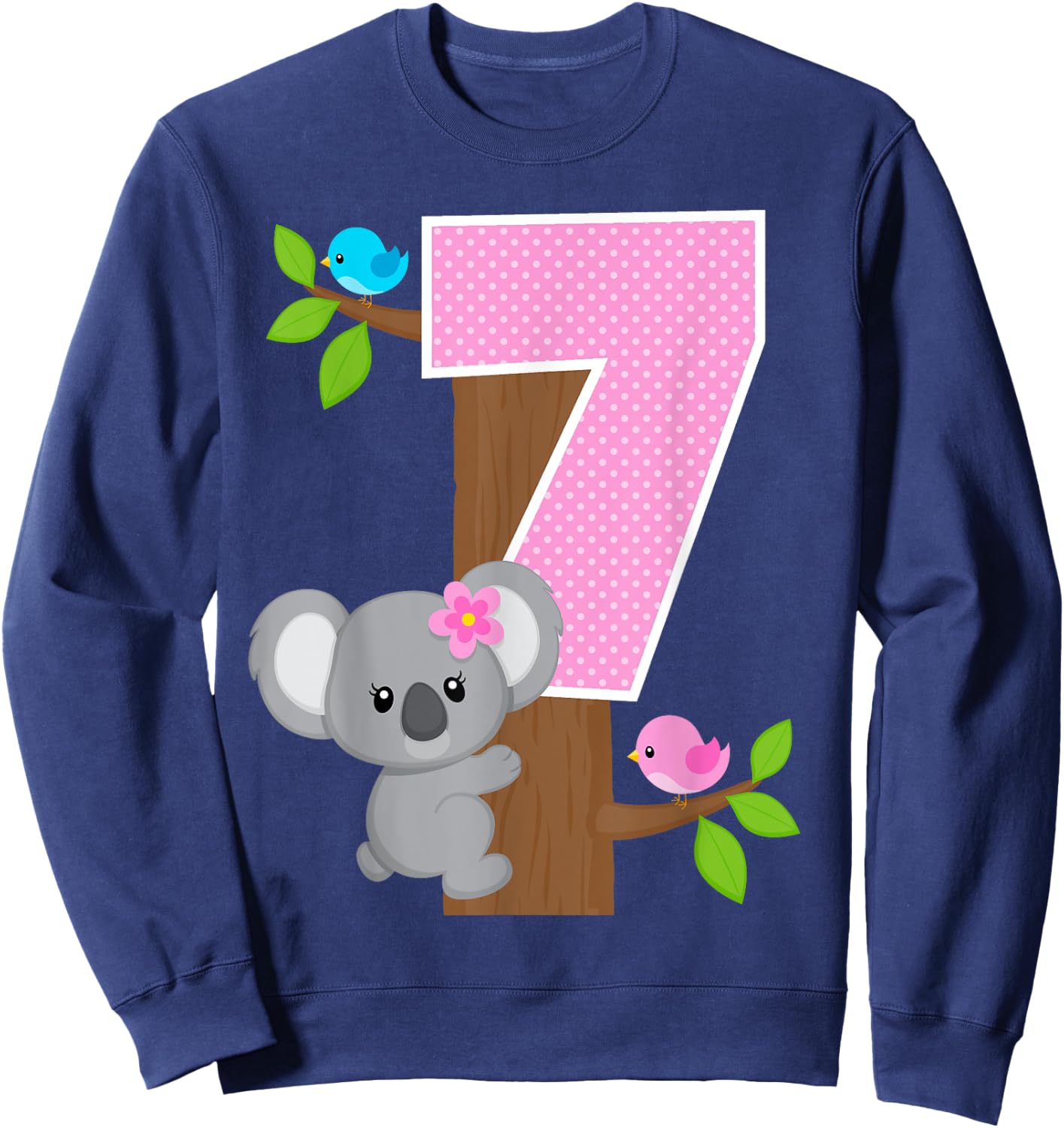 Koala Bear 7th Birthday Girl 7 Year Old Birthday Koalas Bday Sweatshirt - Sweatshirt | Navy