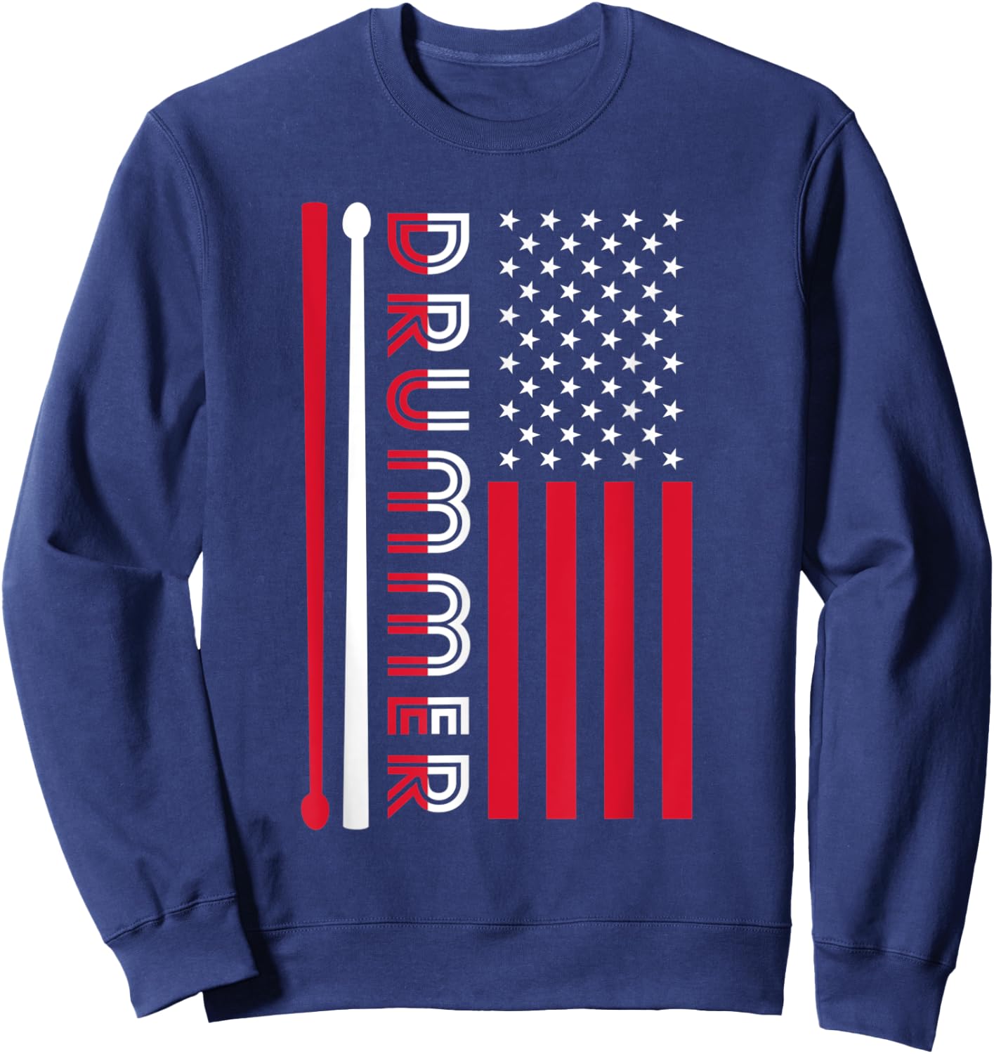 USA Flag Musician Drummer Gift Drums Sweatshirt - Sweatshirt | Navy