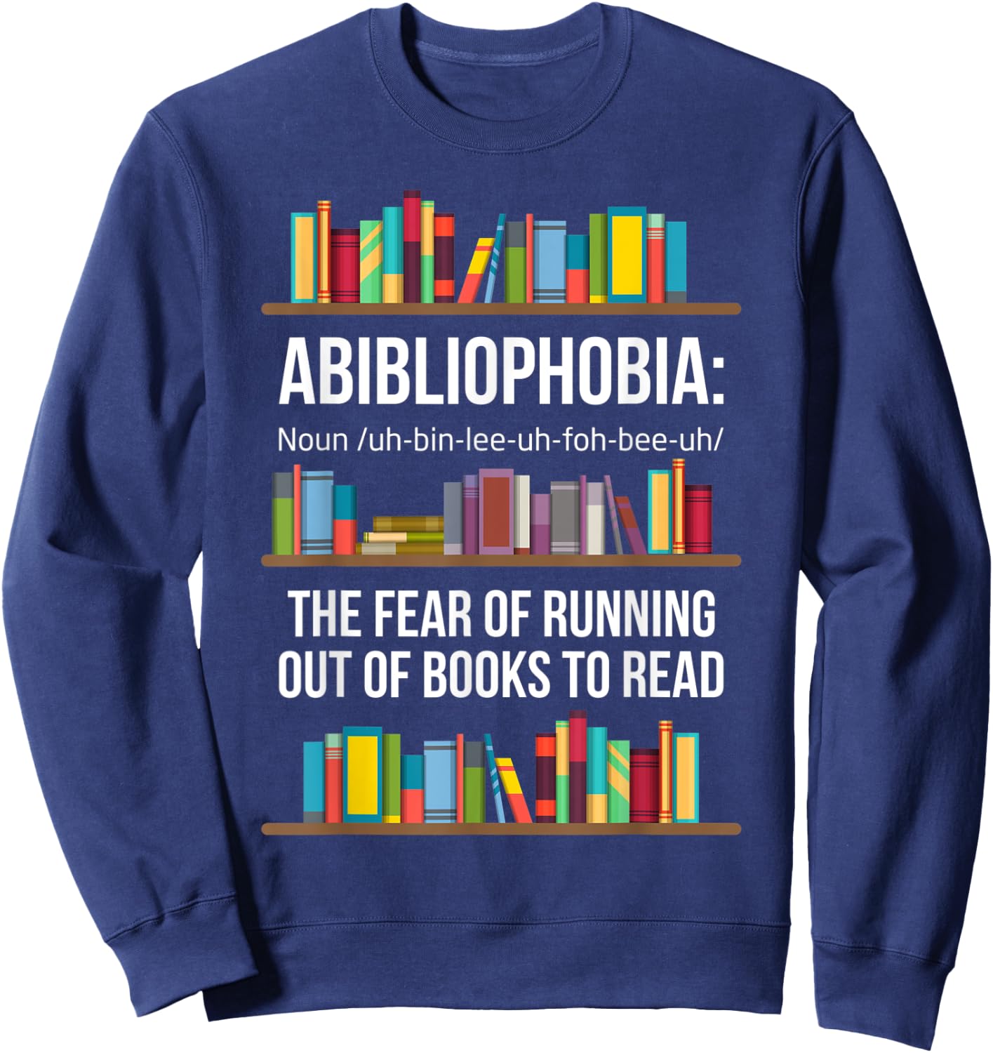 Abibliophobia Sweatshirt - Sweatshirt | Navy