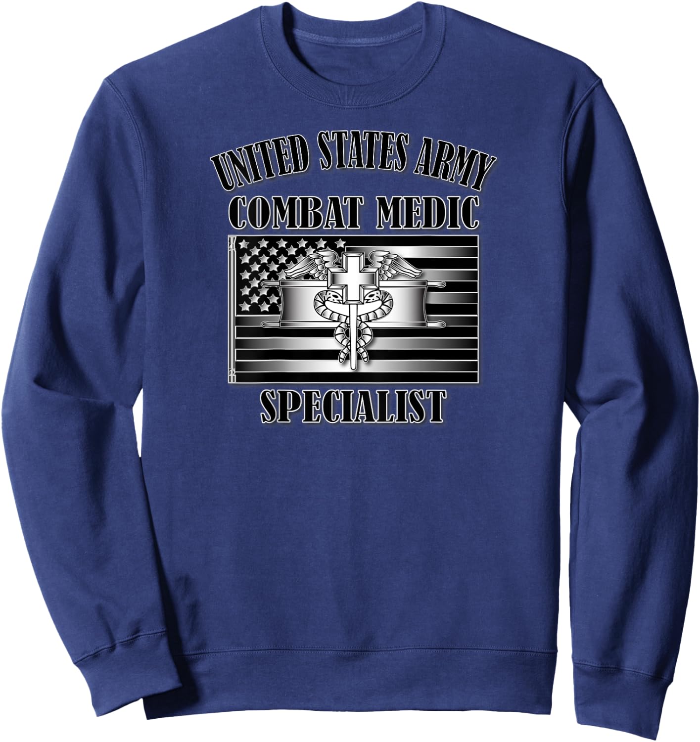 U.S. Army Combat Medic Specialist (Back Design) Sweatshirt - Sweatshirt | Navy