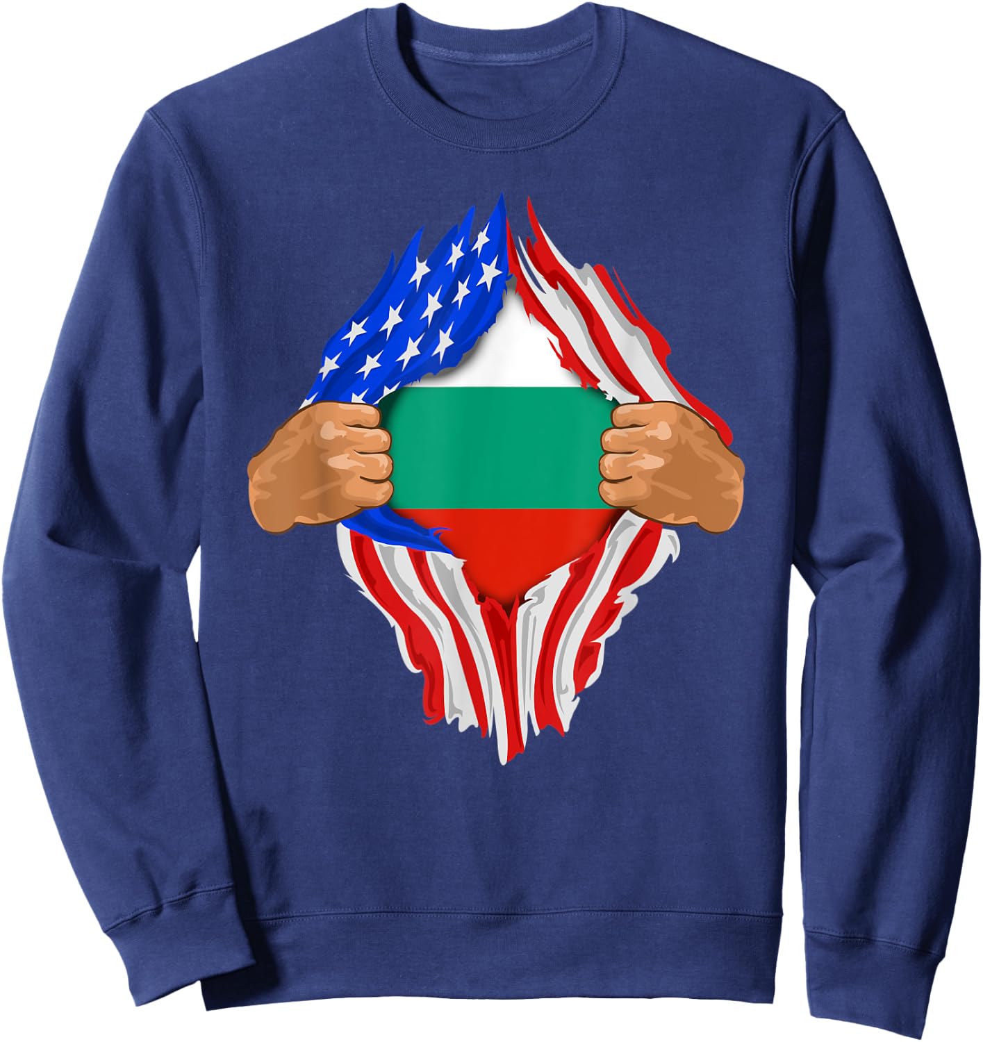 Bulgarian Blood Inside Me | Bulgaria Flag Gift Sweatshirt - Sweatshirt | Navy