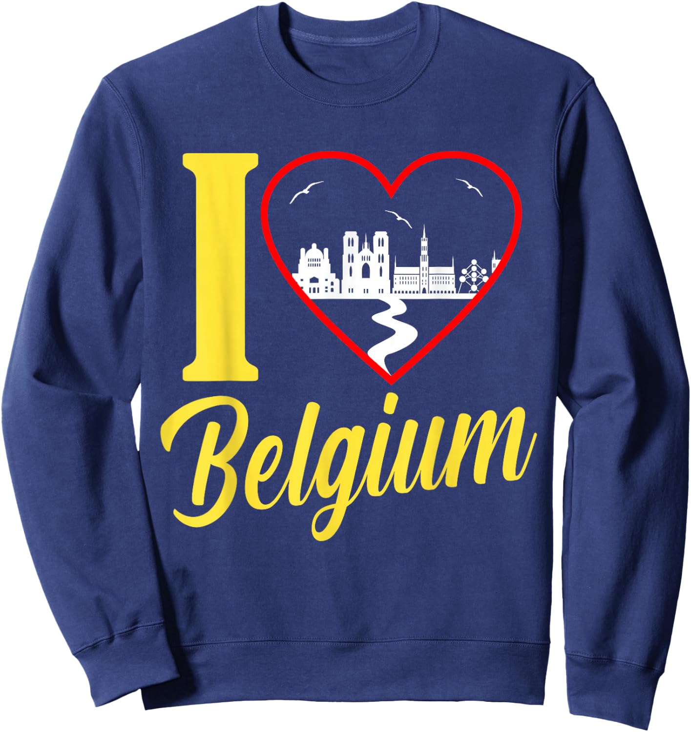 Funny Belgium Flag Shirt Roots From Usa Belgium Sweatshirt - Sweatshirt | Navy