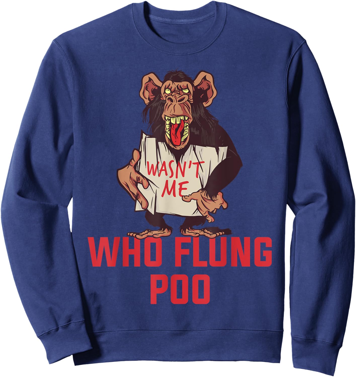 Who Flung Poo Sweatshirt - Sweatshirt | Navy