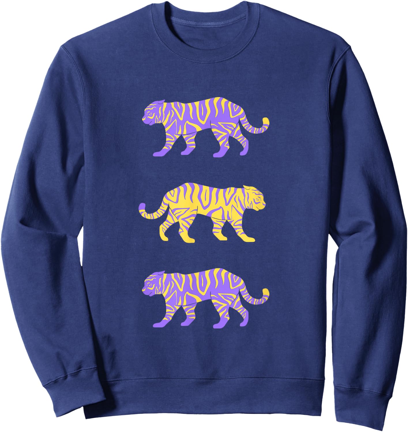 Baton Rouge Louisiana College Football Purple & Gold Tigers Sweatshirt - Sweatshirt | Navy