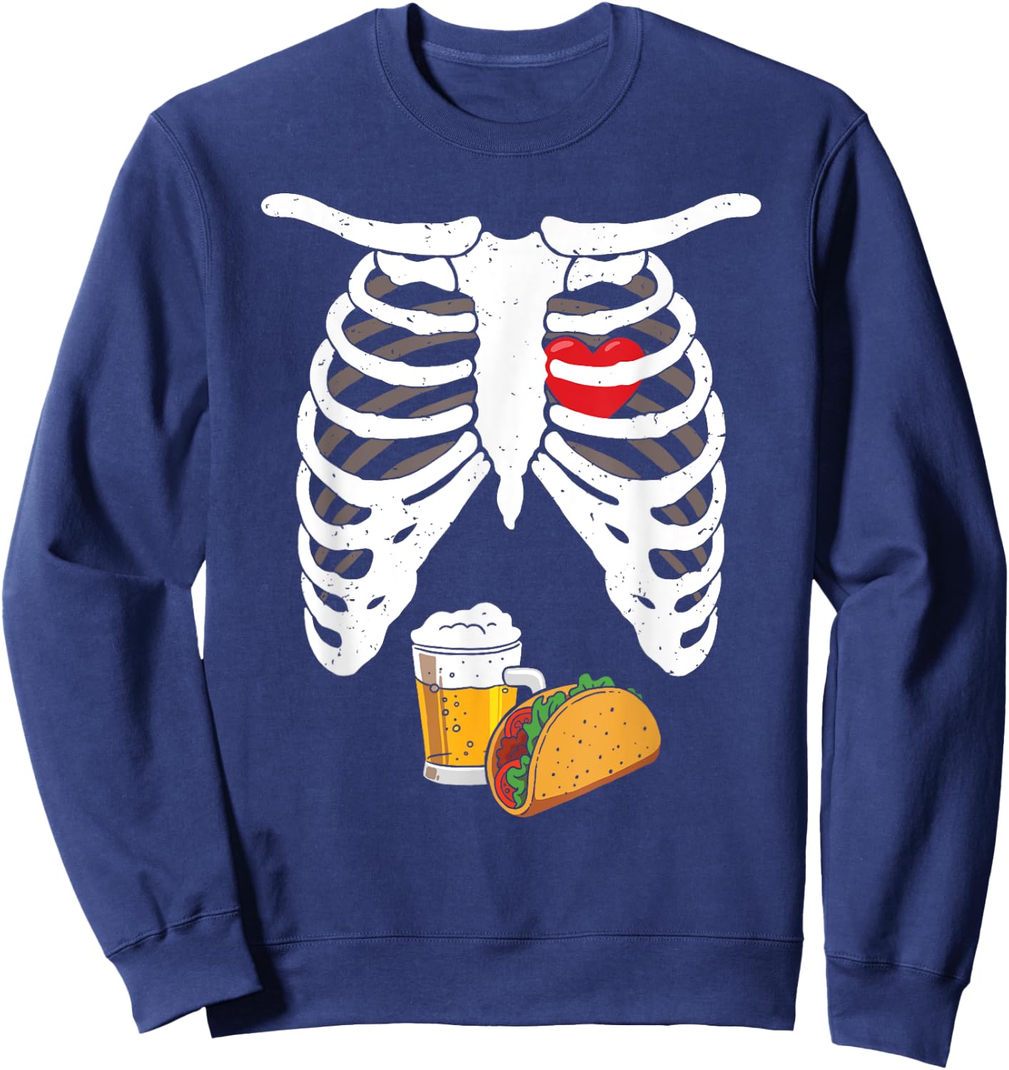 Pregnancy Announcement Shirt Dad Soon Pregnant Skeleton Sweatshirt - Sweatshirt | Navy