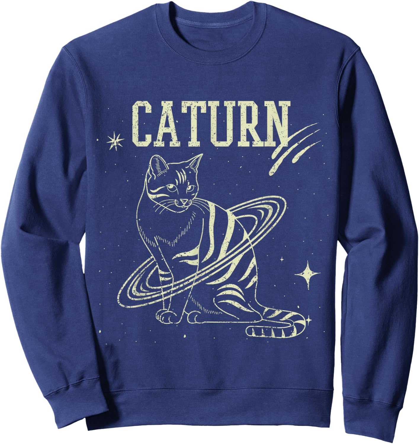 Caturn cat lover gift Sweatshirt - Sweatshirt | Navy
