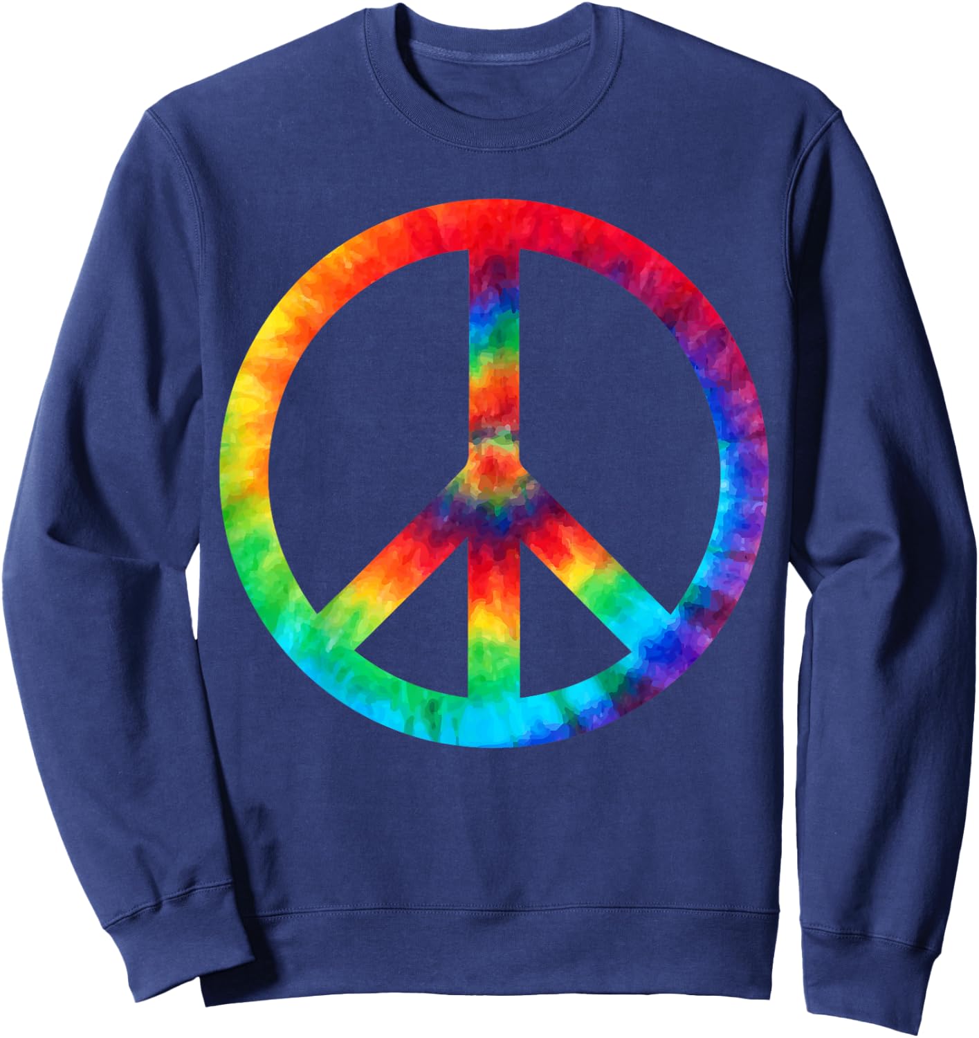 PEACE SIGN Tie Dye | Hippies Christmas s Sweatshirt - Sweatshirt | Navy