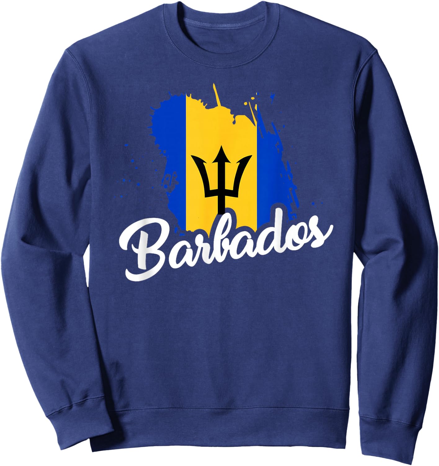 Barbados Flag T Shirt Bajan Proud Roots Love Heritage Cute Sweatshirt - Sweatshirt | Navy