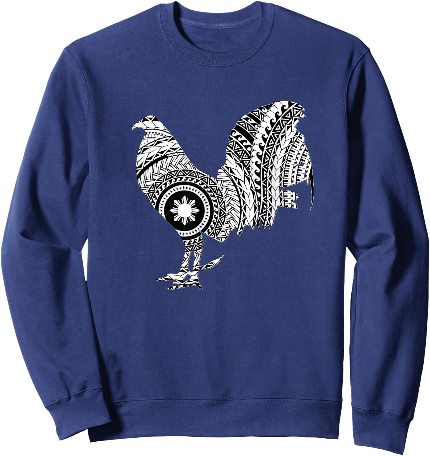 Tribal Cockfighting - Rooster Sweatshirt - Sweatshirt | Navy