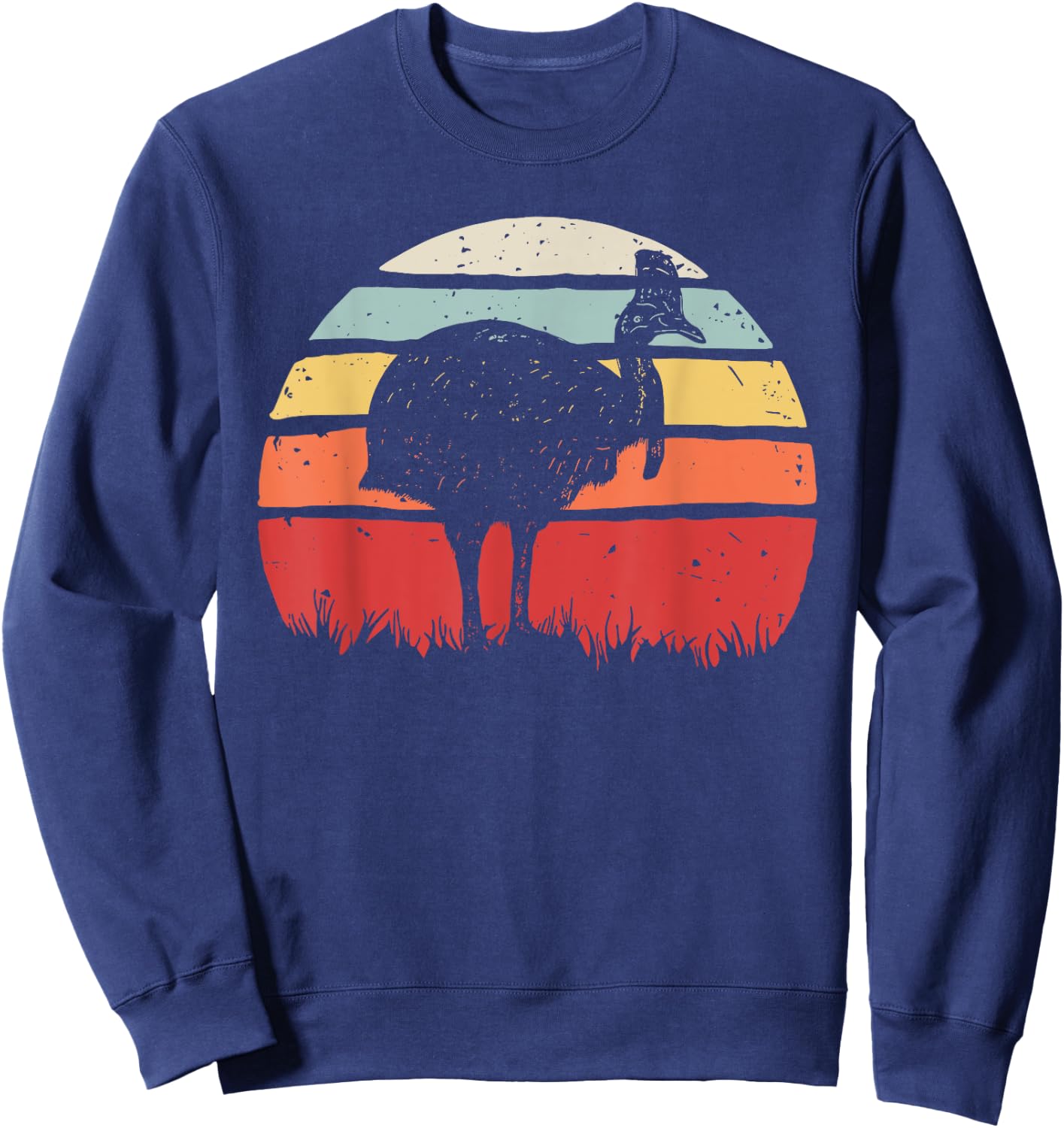 Vintage Retro Cassowary Bird Sweatshirt - Sweatshirt | Navy