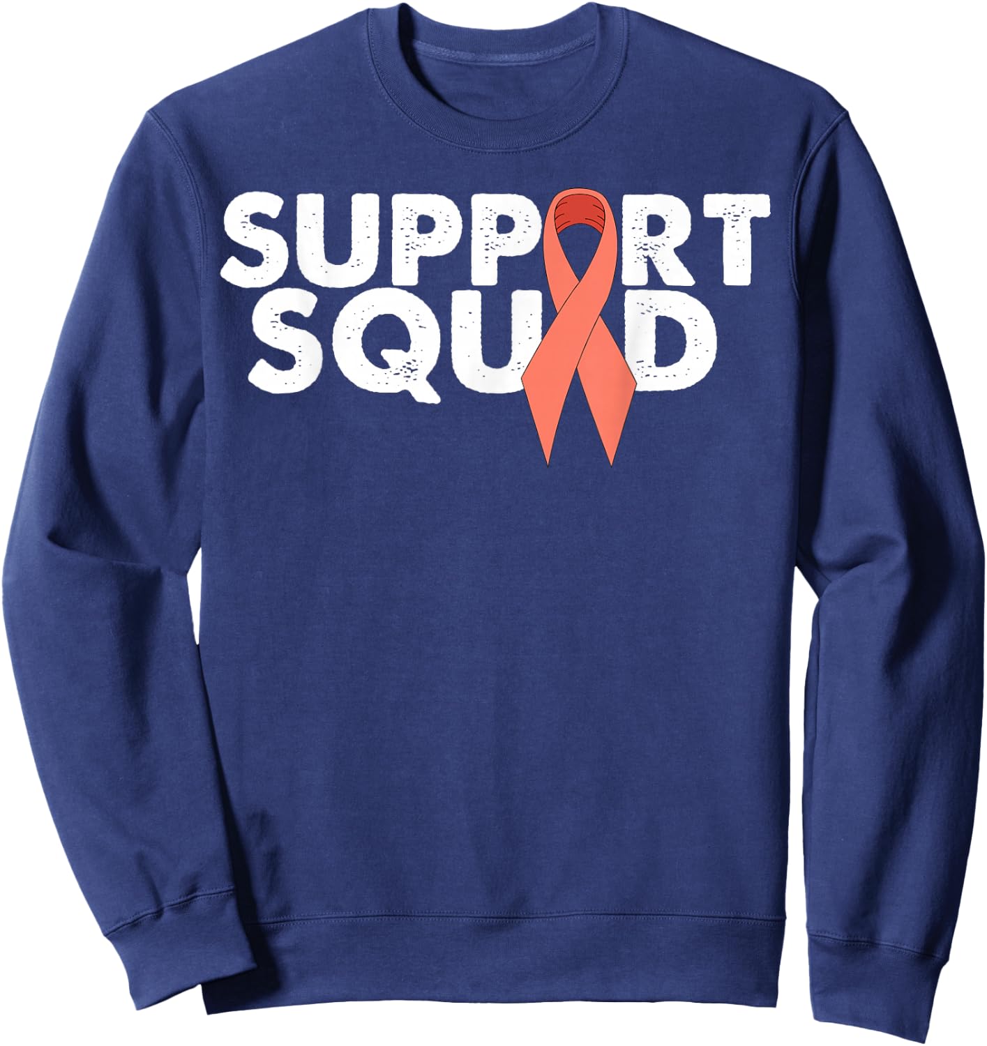 Uterine Cancer Support Ribbon Sweatshirt - Sweatshirt | Navy