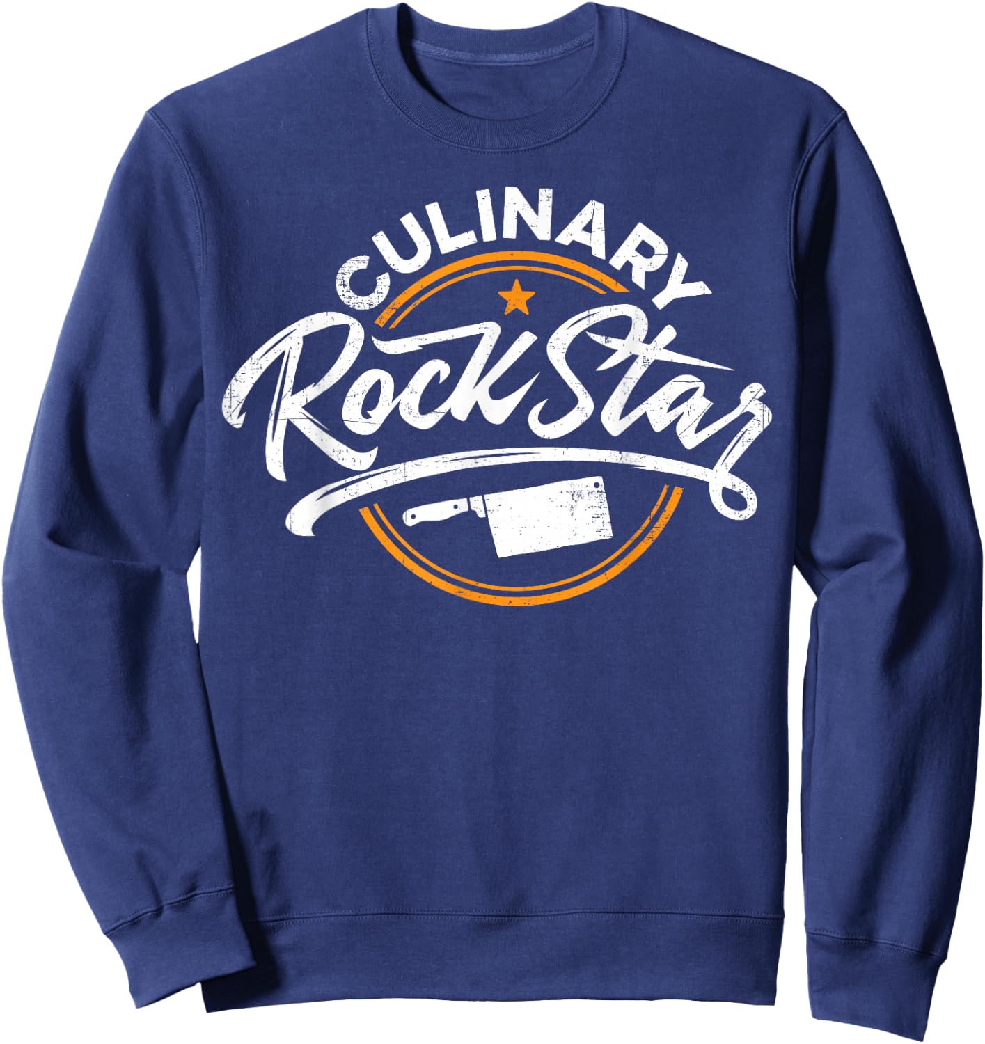 Chef Culinary Rockstar Funny Men Cook Cooking Vintage Sweatshirt - Sweatshirt | Navy